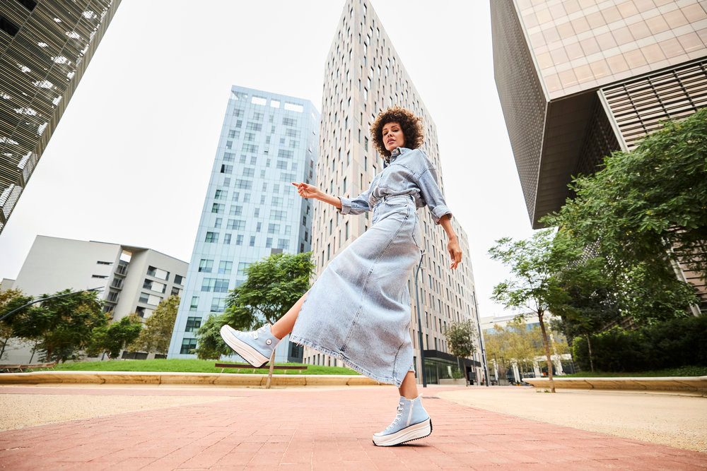 Rieker Sneakers plateau, high top sneakers, veterschoenen in vegan-verwerking