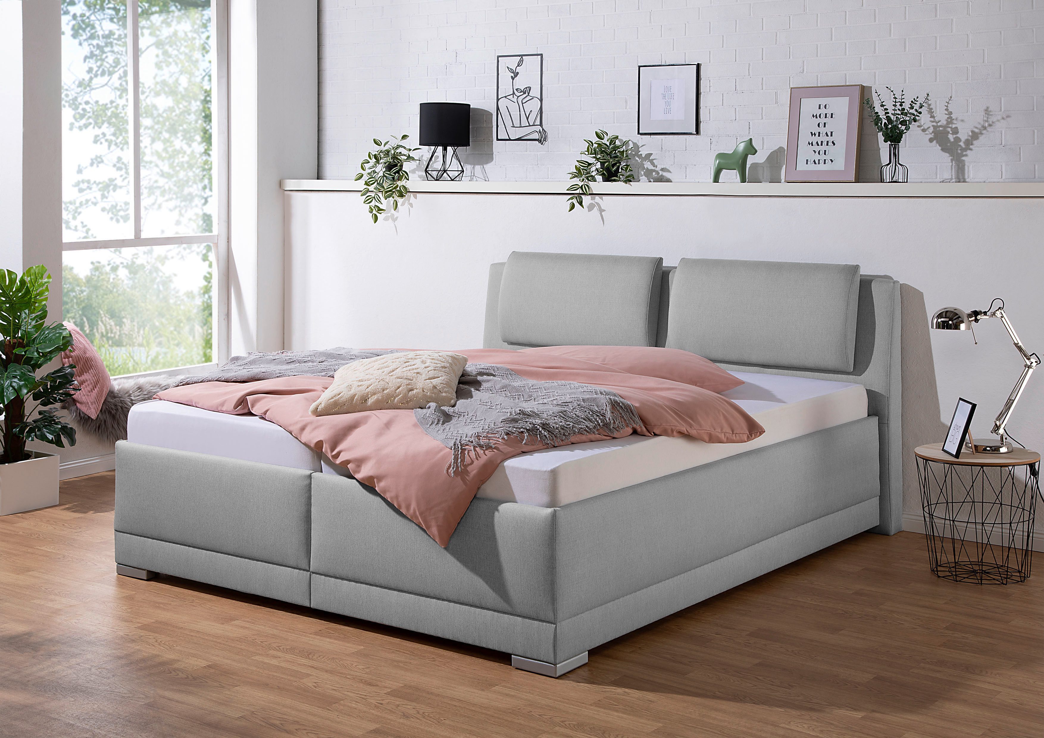 Maintal Gestoffeerd bed Oderzo met bedkist, verstelbare hoofdsteun, matrassen in h2 of h3 ter keuze