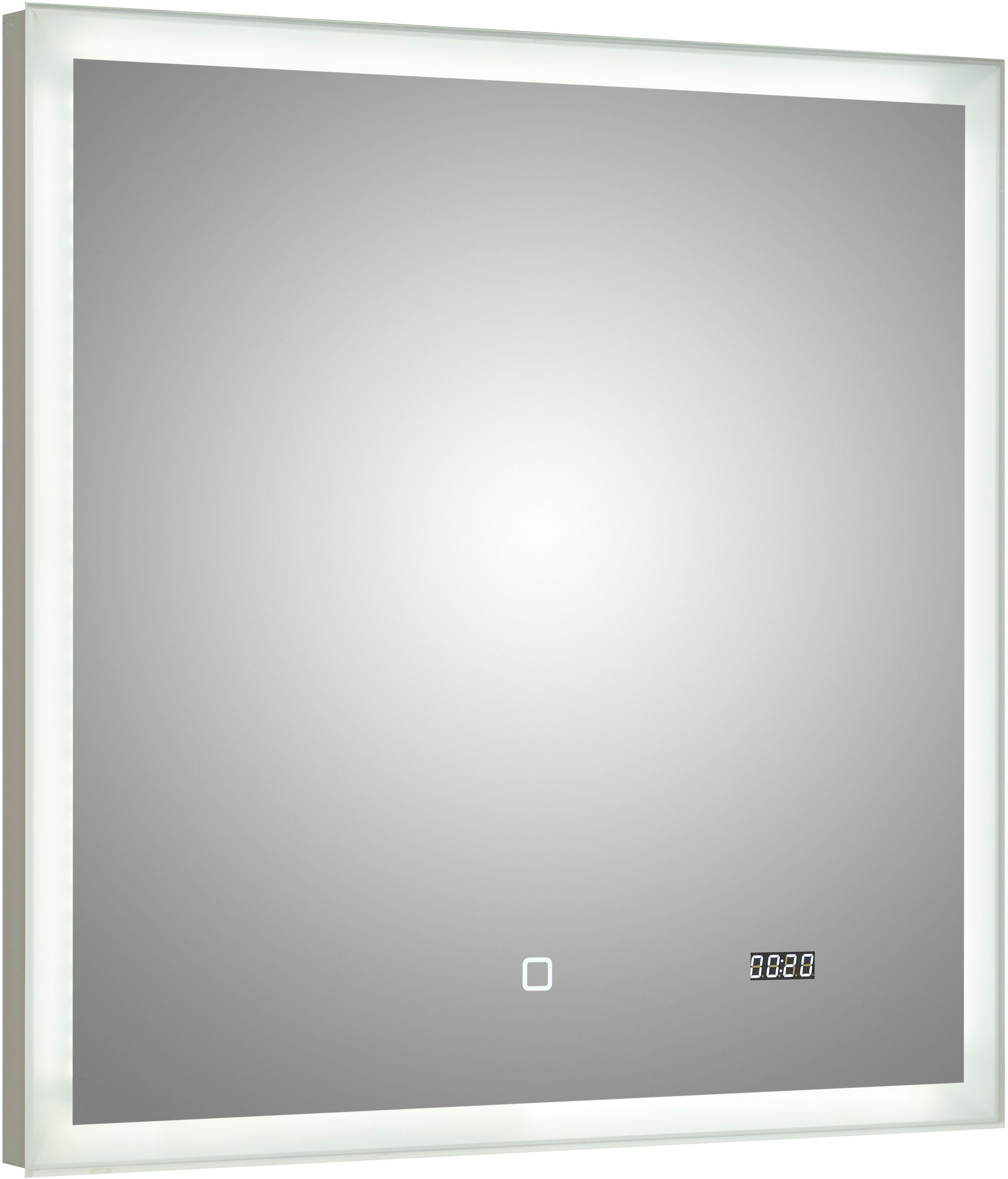 Saphir Badkamerserie Quickset 3-delig, keramieken wastafelonderkast met led-spiegel met halfhoge kast, inclusief deurdemper, 2 deuren, 1 nis, 2 laden (5-delig)