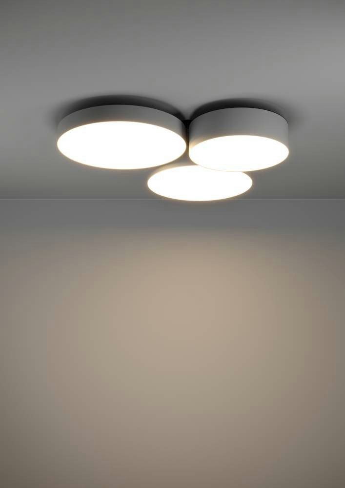 EGLO Plafondlamp BARBANO-Z plafondlamp, grijs wit, ZigBee 3.0, disco-modus, timer App en spraakbesturing Alexa, 60,5 x 56,5 x 9 cm, excl. afstandsbediening (1 stuk)
