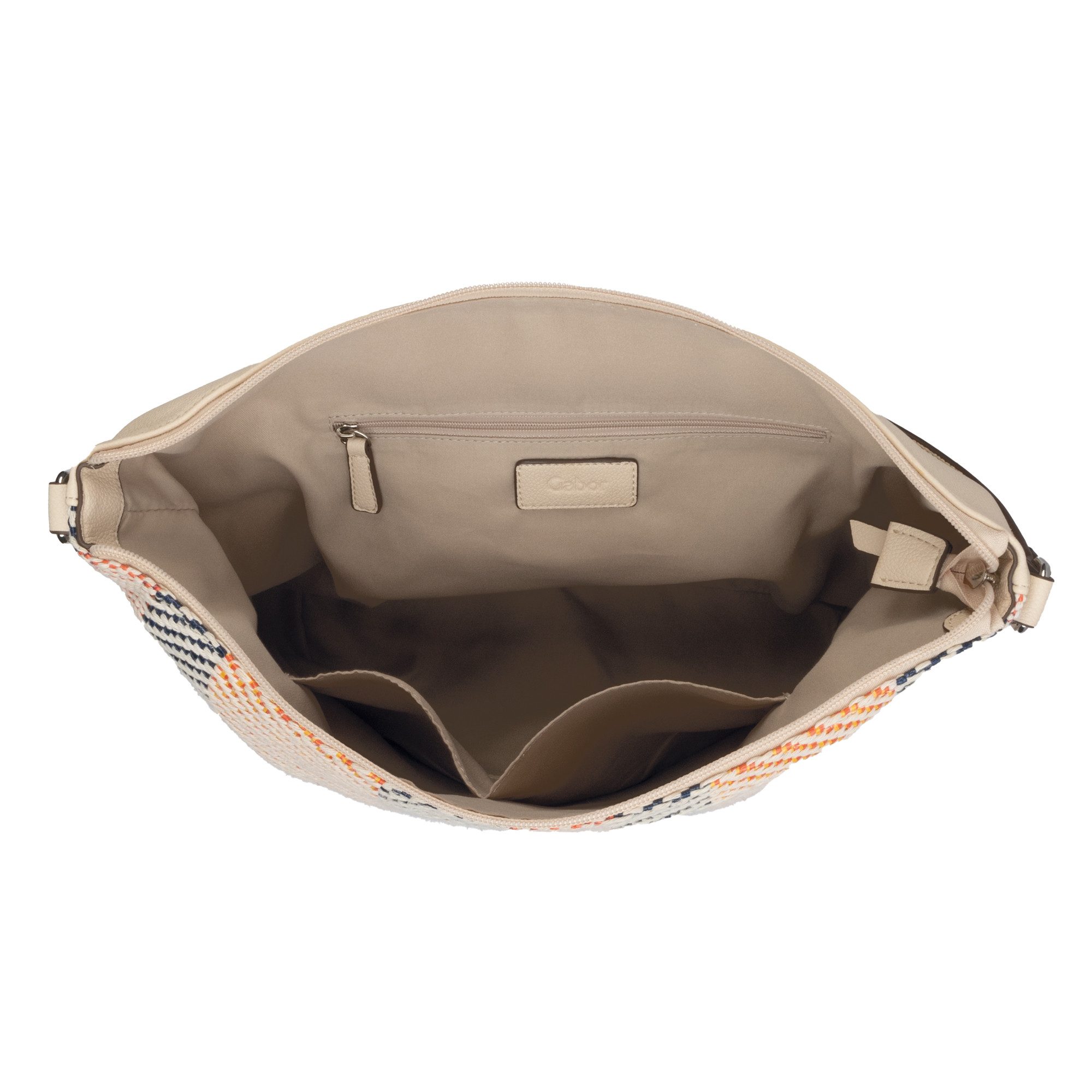 Gabor Hobo-tas Annett in bamboe-look bezet met glad kunstleer en een franjes hanger
