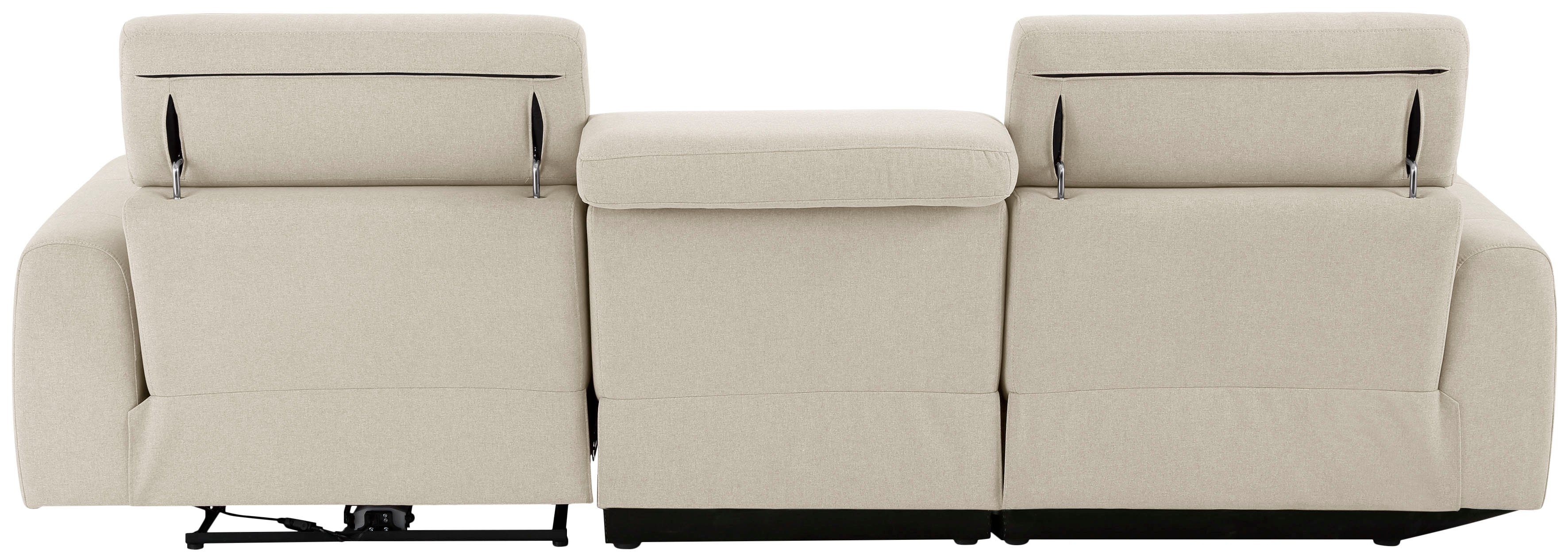 Home affaire Hoekbank Sentrano, L-vorm, 275 cm, man. of electr. relaxfunctie en usb/kopverstelling
