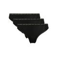 tommy hilfiger underwear bikinibroekje 3p bikini met kanten randje 6 tommy hilfiger elastische logotape (set, set van 3) zwart