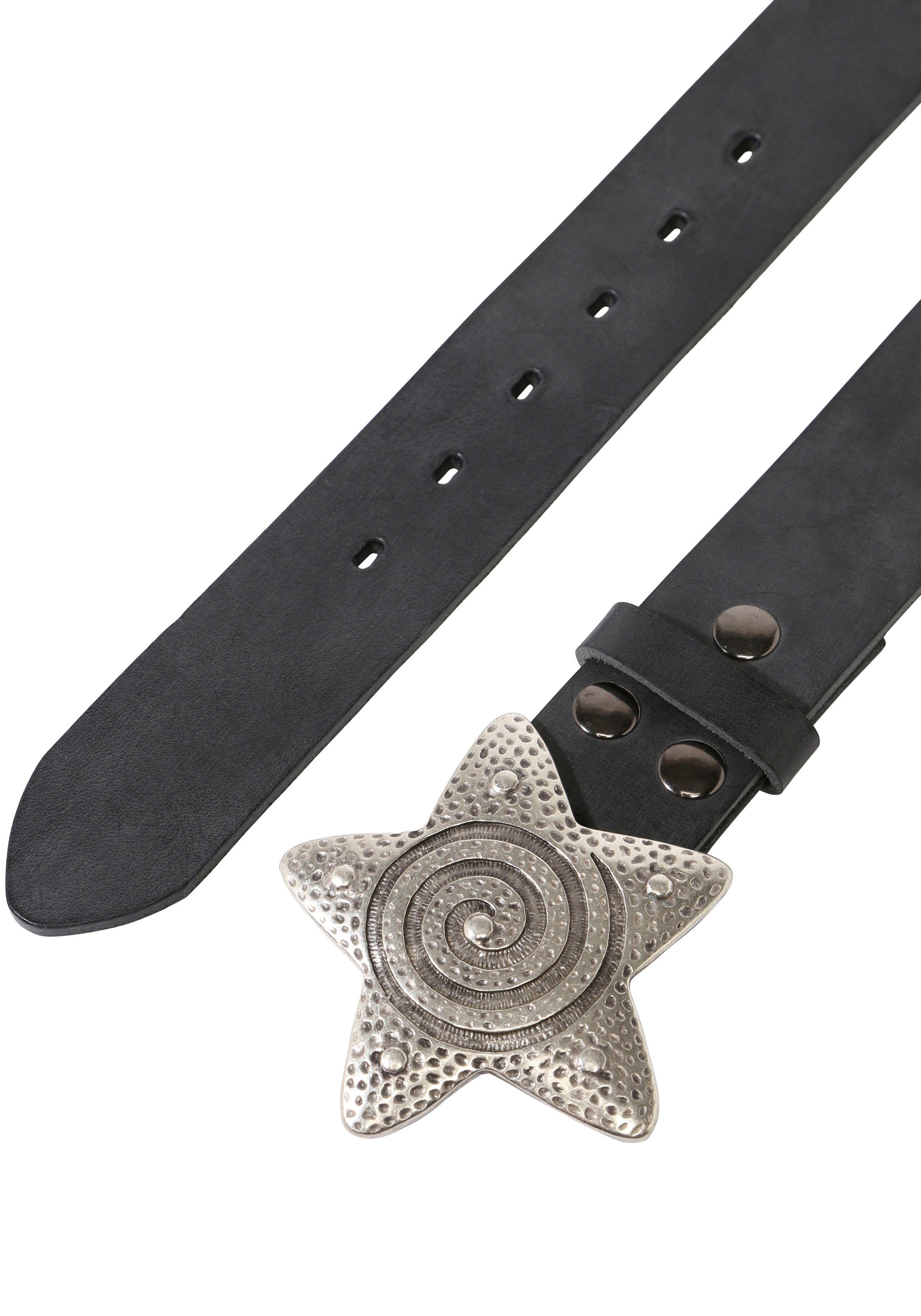 RETTUNGSRING by showroom 019° Leren riem met verwisselbare sluiting "zeester zilverkleur"