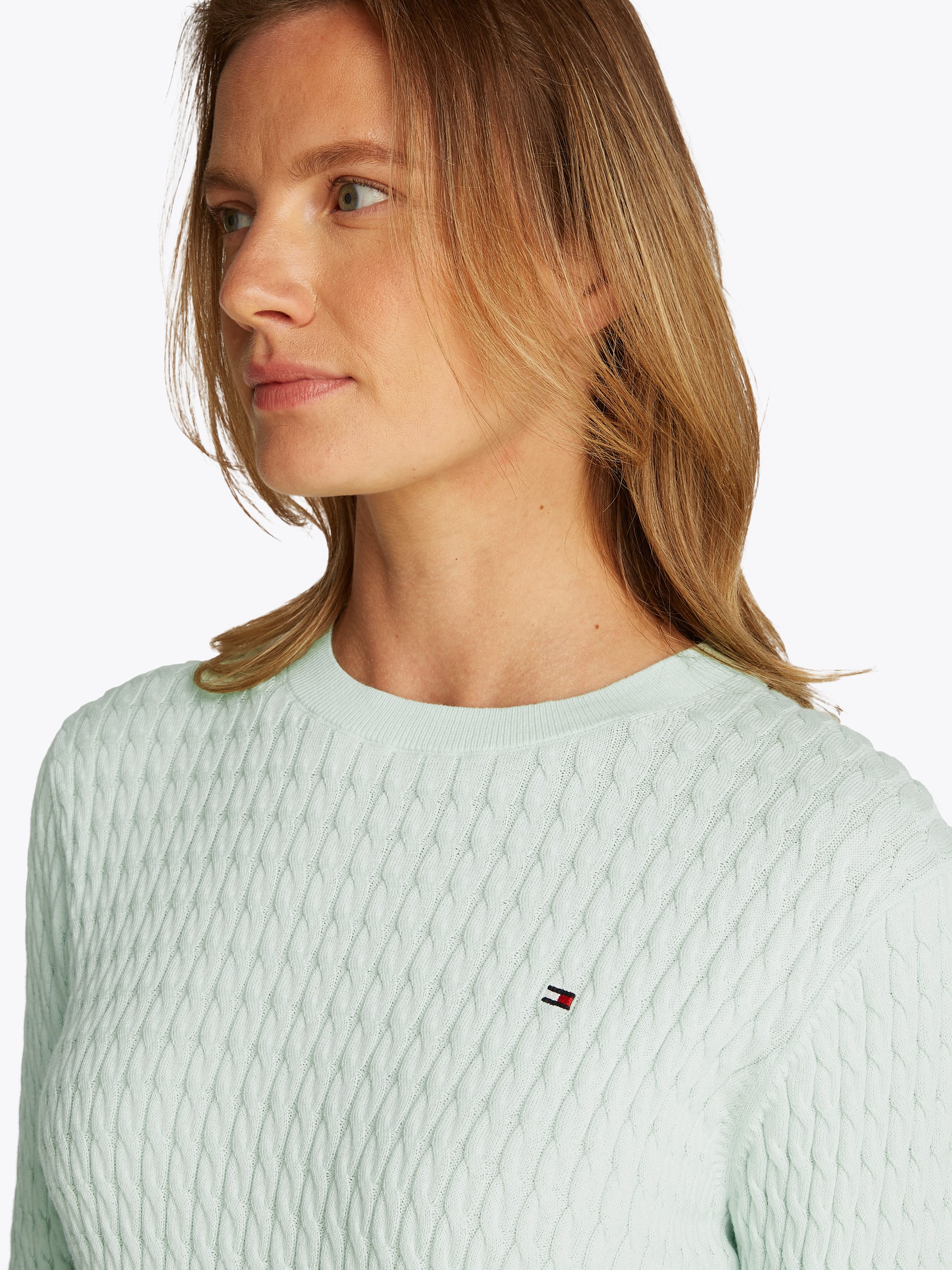 Tommy Hilfiger Trui met ronde hals CO CABLE C-NK LS SWEATER