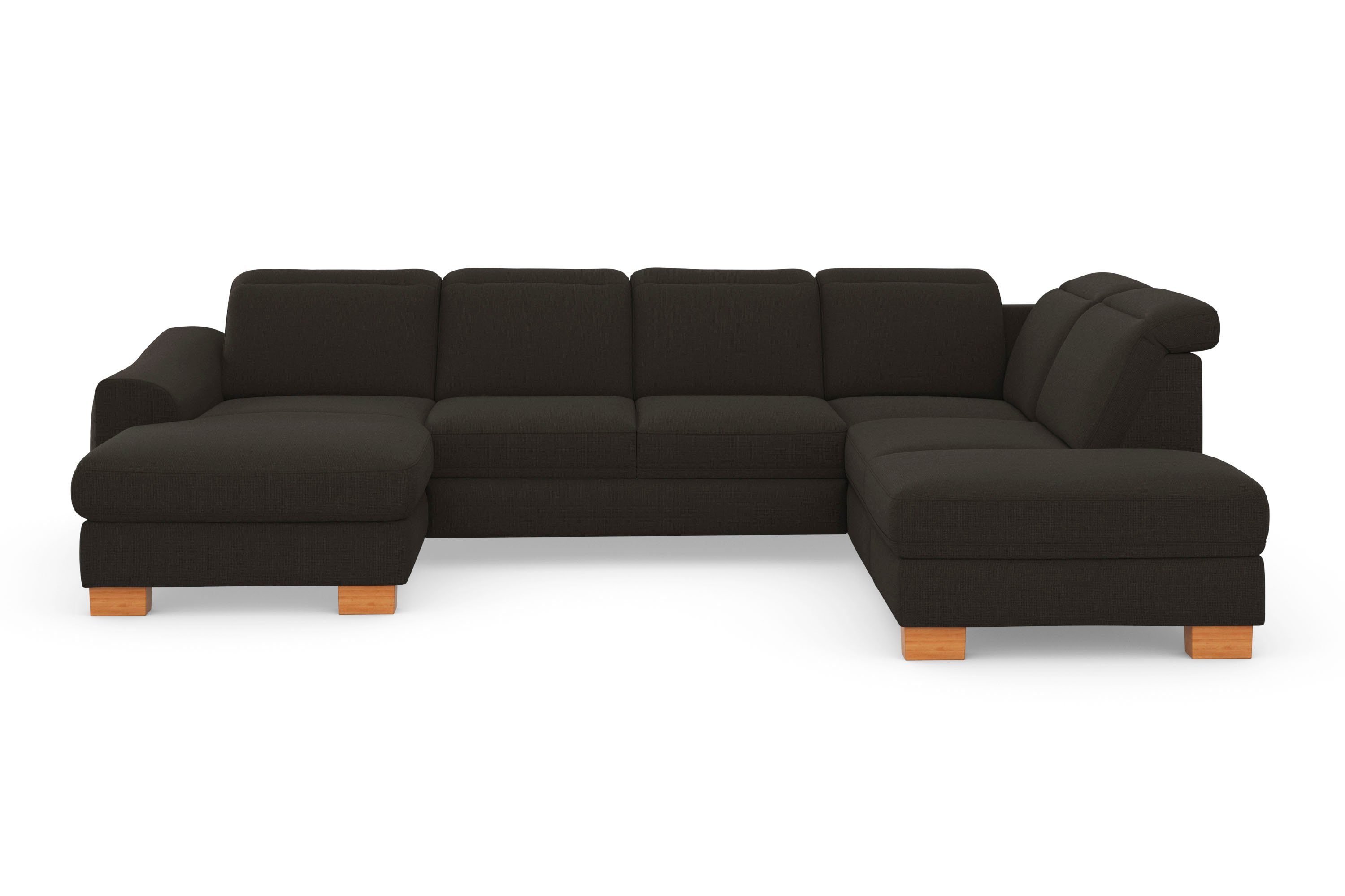 sit&more Zithoek Dundee U-vorm met binnenvering en massief houten poten, naar keuze met verstelbare hoofdsteun