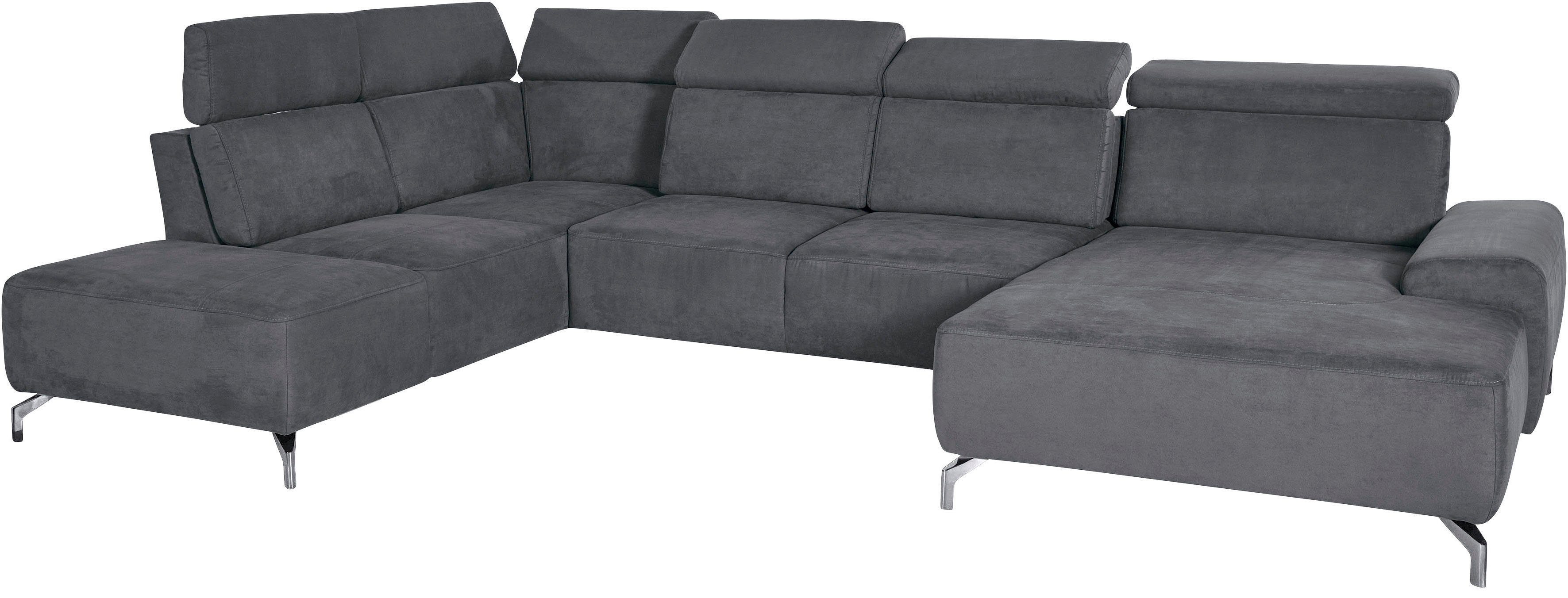sit&more Zithoek Gizeh U-vorm 12 cm poothoogte, inclusief zitdiepteverstelling en verstelbare hoofdsteun