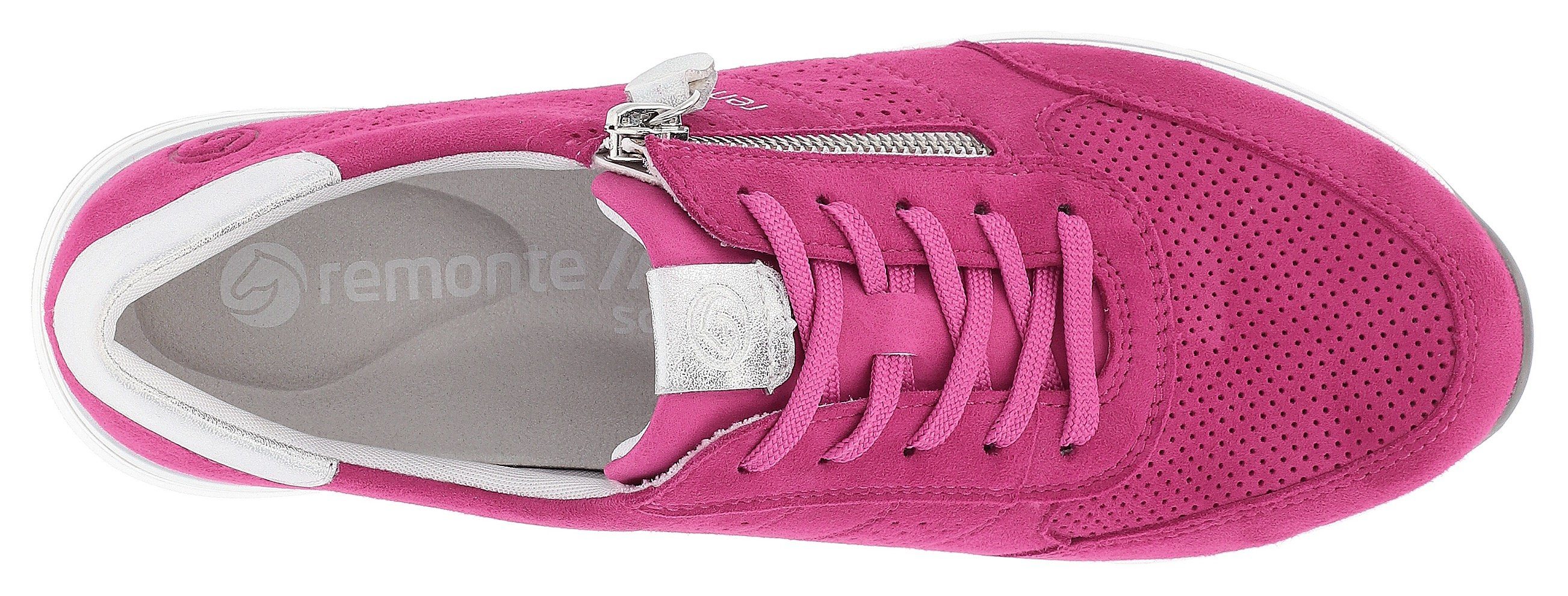 Remonte Sneakers met sleehak met praktische verwisselbare binnenzool, vrijetijdsschoen, lage schoen, veterschoen