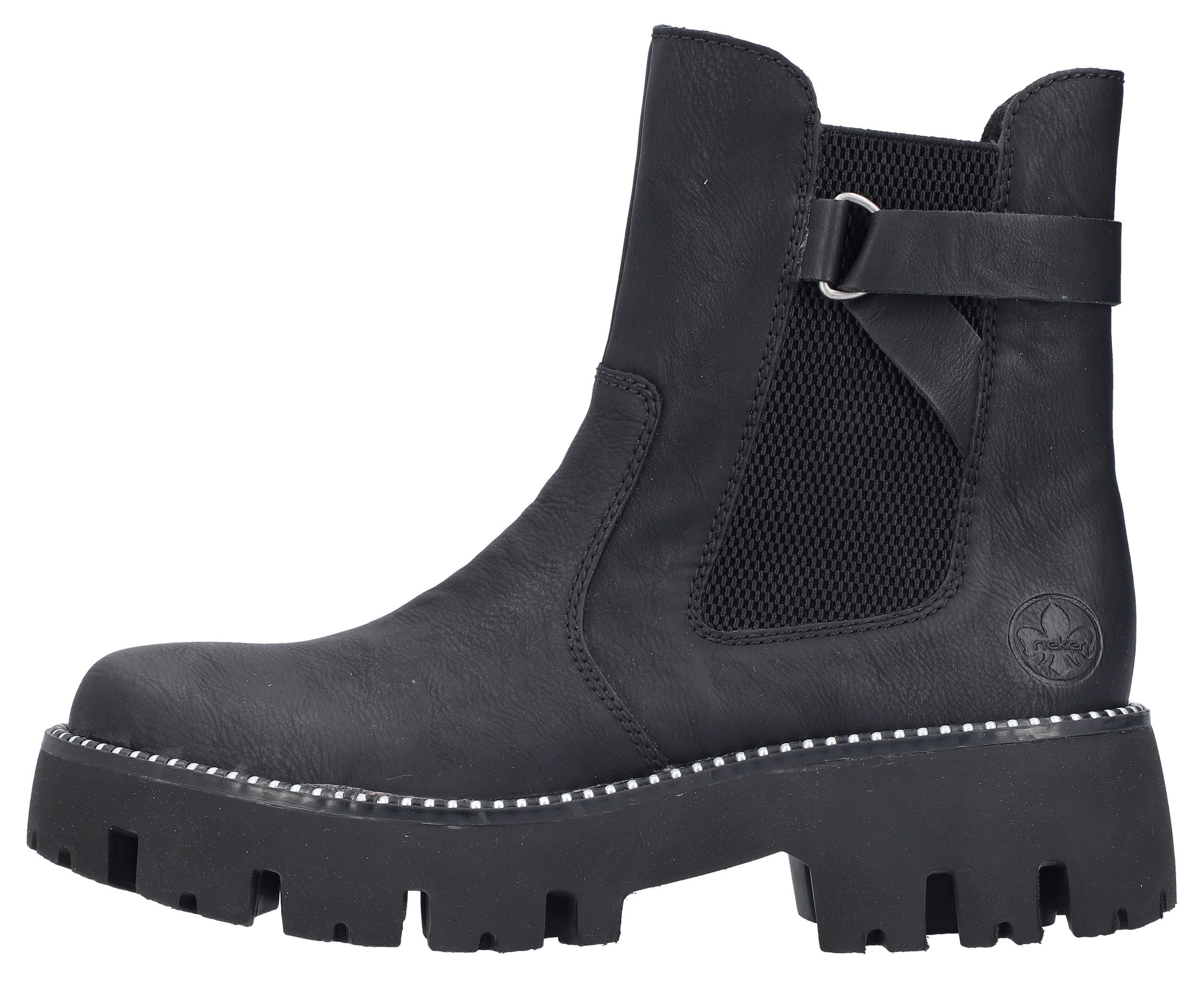 Rieker Chelsea-boots instappers enkellaars plateau met binnenrits