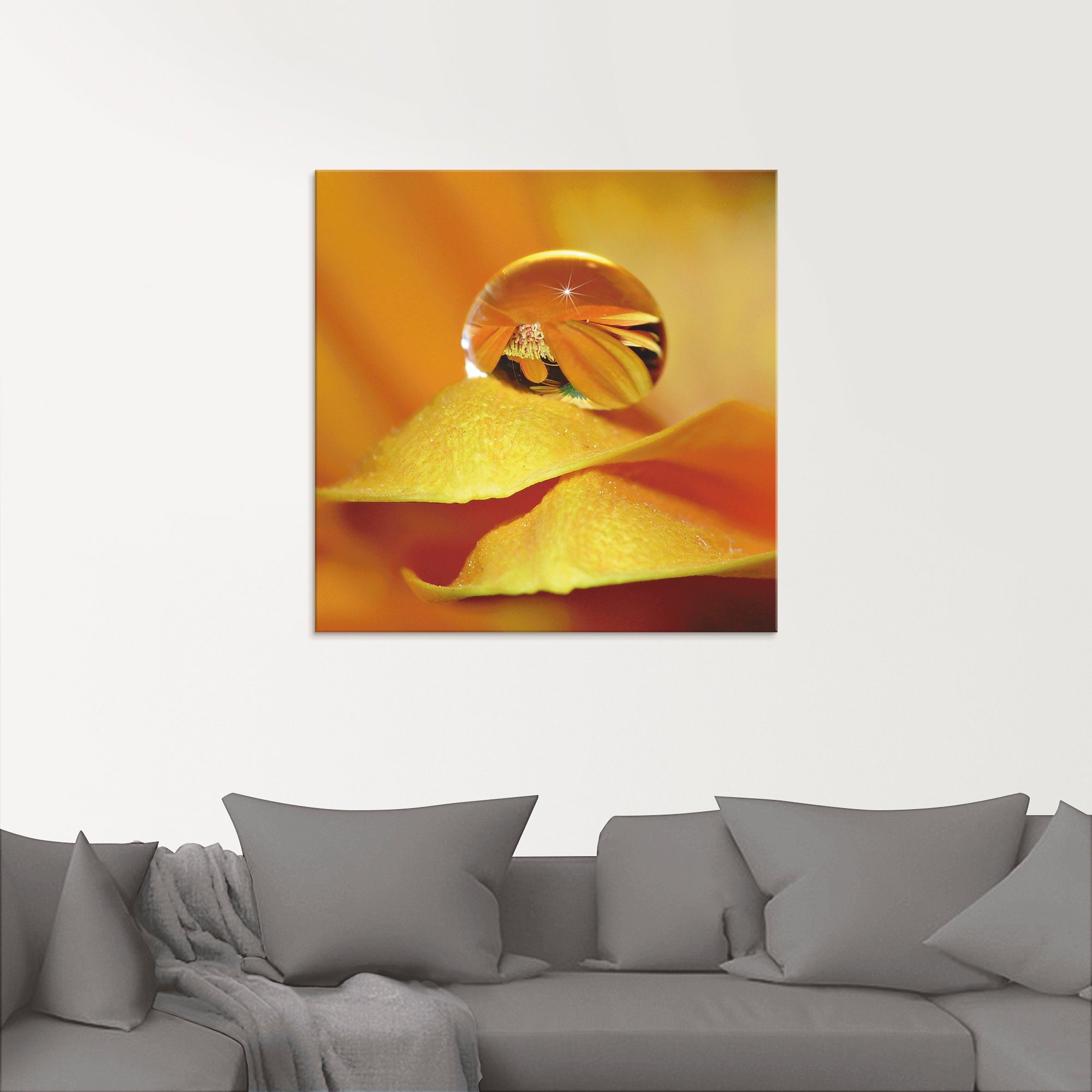 Artland Print op glas Waterdruppels II in verschillende maten