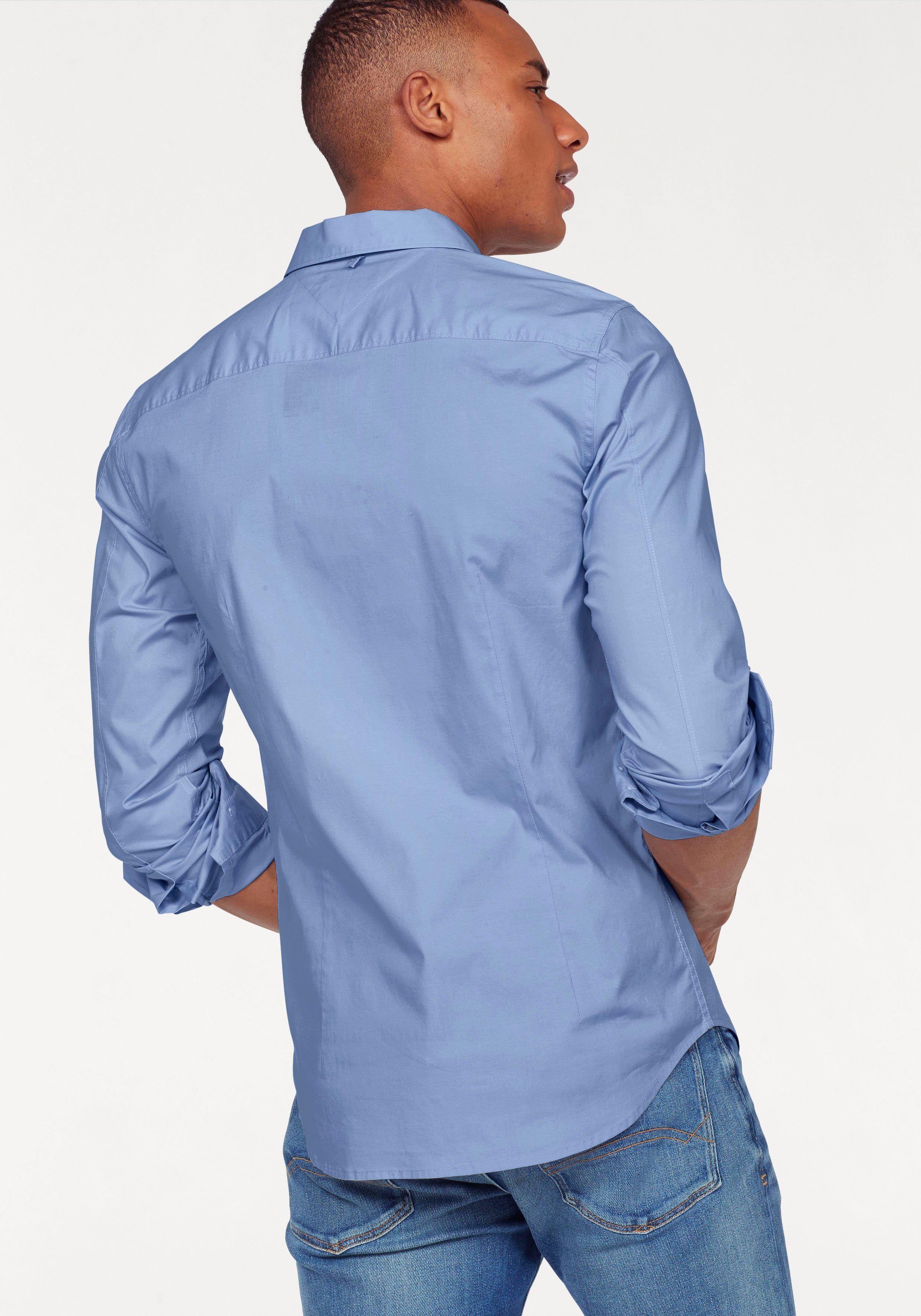TOMMY JEANS Overhemd met lange mouwen Sabim Stretch Hemd Shirt Stretch shirt, premium, slim fit, met elastaan