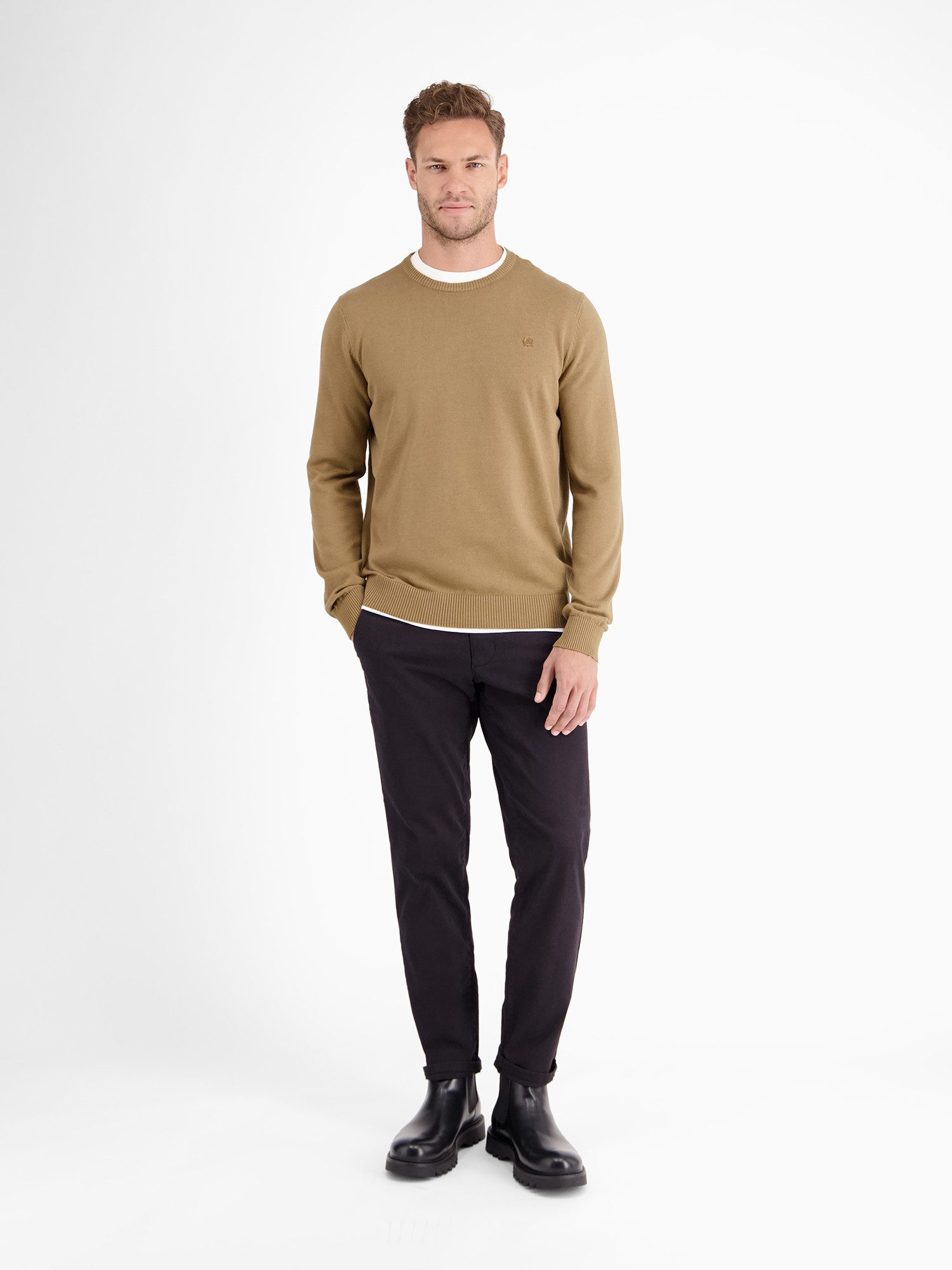 Lerros Gebreide trui LERROS crewneck gebreide pullover