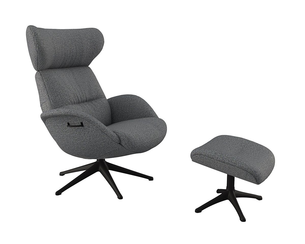 FLEXLUX Relaxfauteuil Relaxchairs More Eersteklas comfort, rug- en hoofdsteunverstelling, draaibaar, zwarte voet