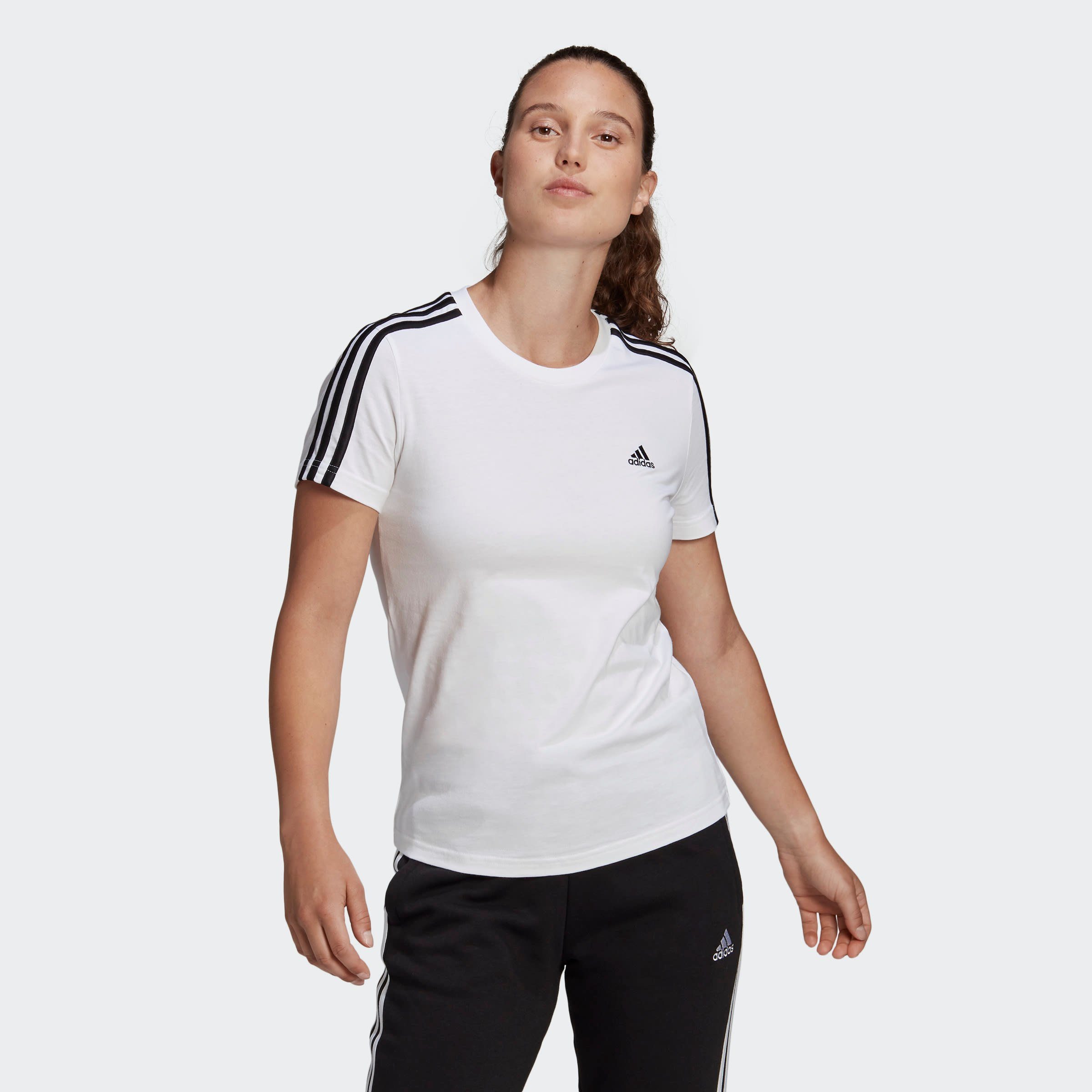 adidas Adidas loungewear essentials slim-fit shirt wit dames dames