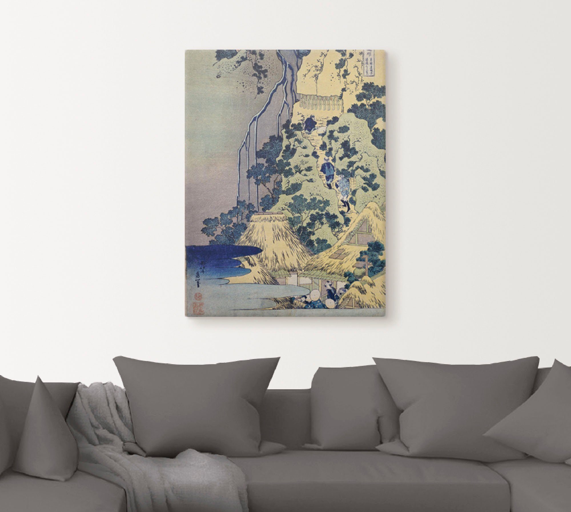 Artland Artprint Reiziger die een berg beklimt als artprint op linnen, poster in verschillende formaten maten