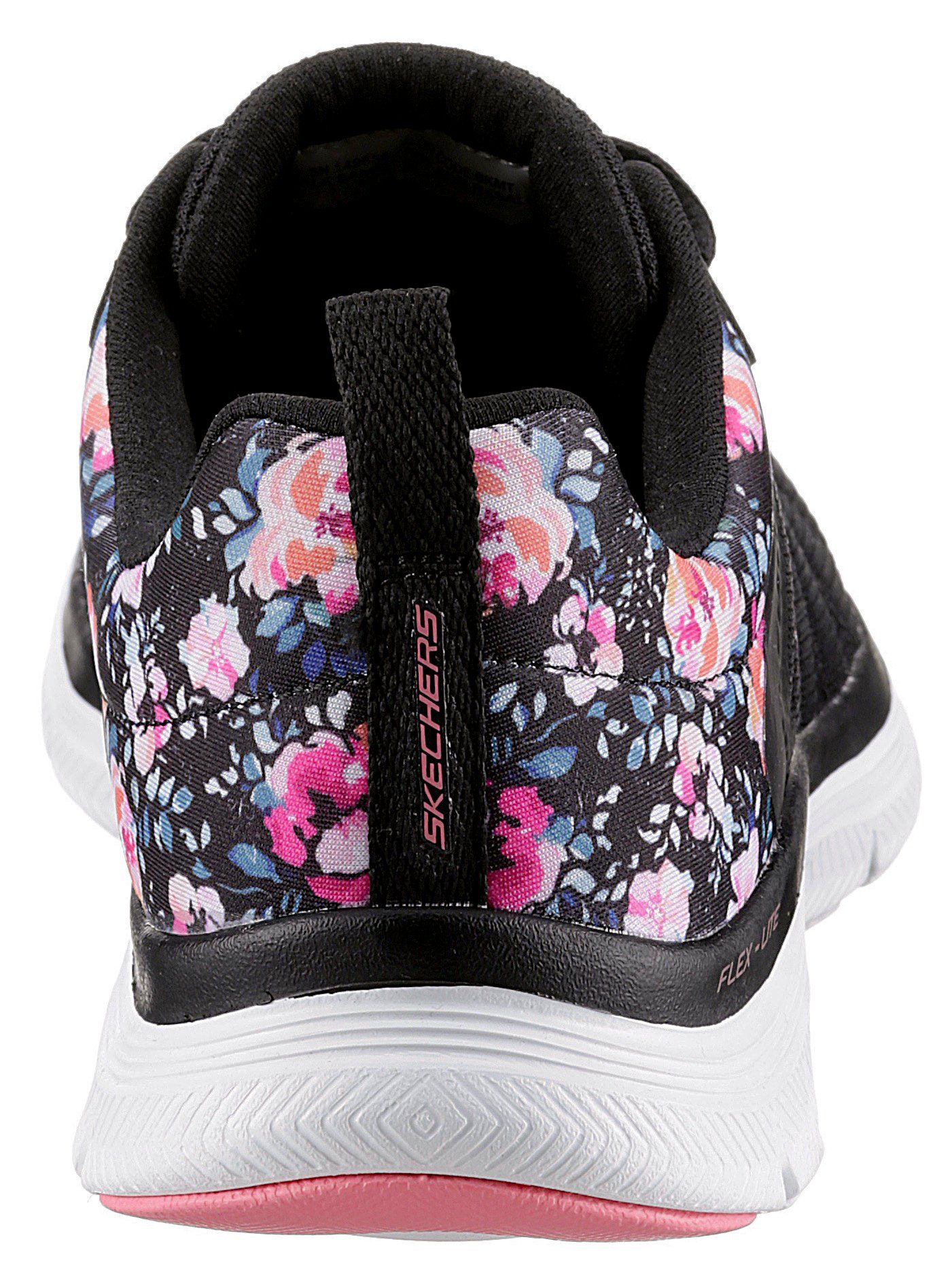Skechers Sneakers FLEX APPEAL 4.0 LET IT BLOSSOM met bloeiprint op de hiel, vrijetijdsschoen, lage schoen, veterschoen