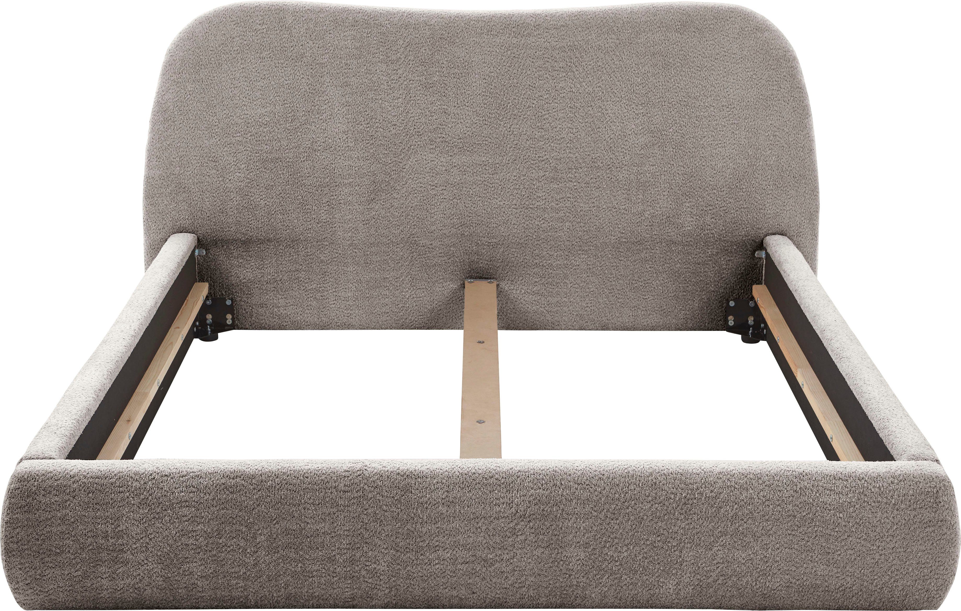 ATLANTIC home collection Gestoffeerd bed Sophie met of zonder opbergruimte, hoogwaardige bouclé bekleding
