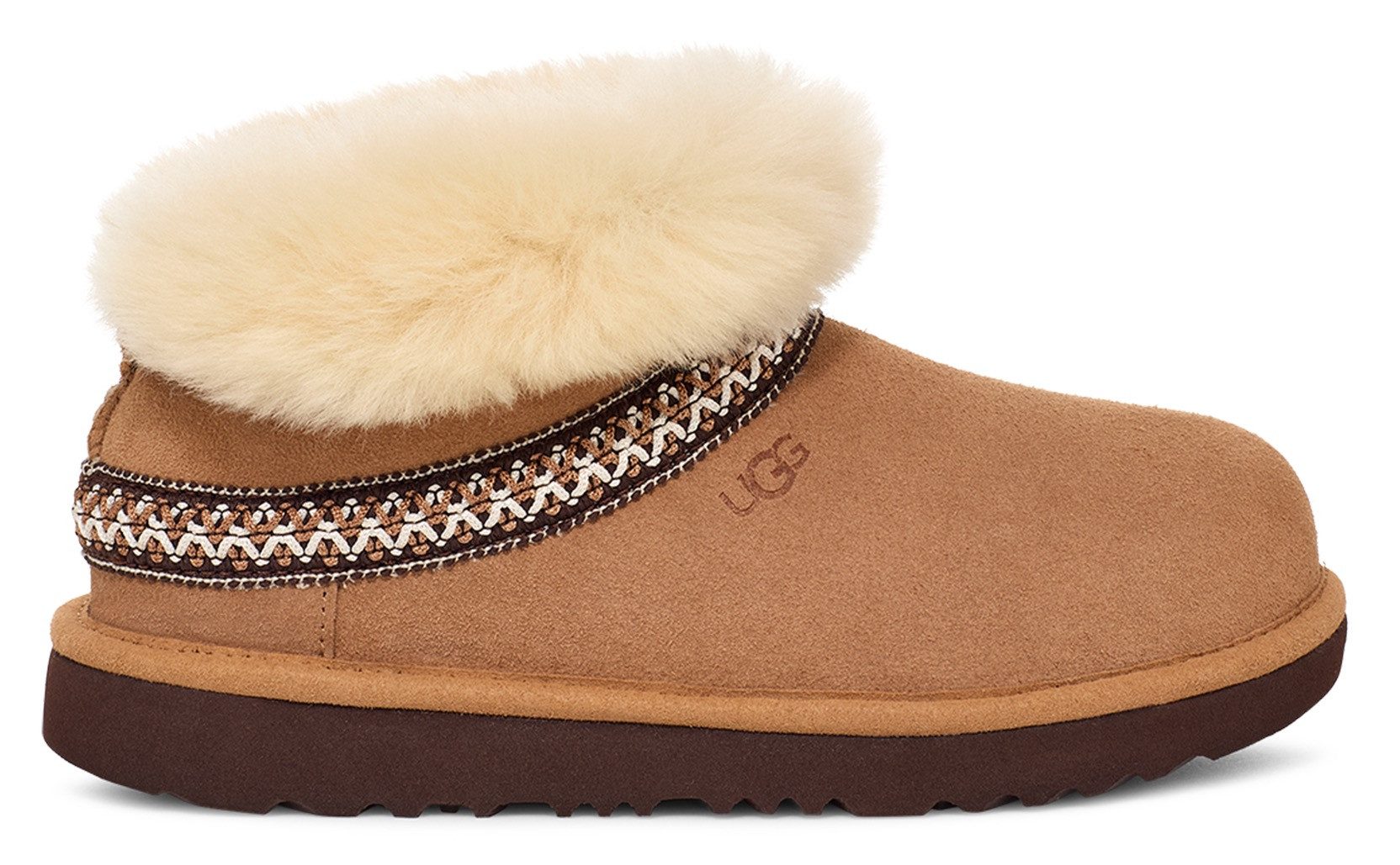 UGG Boots zonder sluiting CLASSIC MINI CRESCENT , instaplaarzen, hut schoen, winterschoen met lamsvelkraag