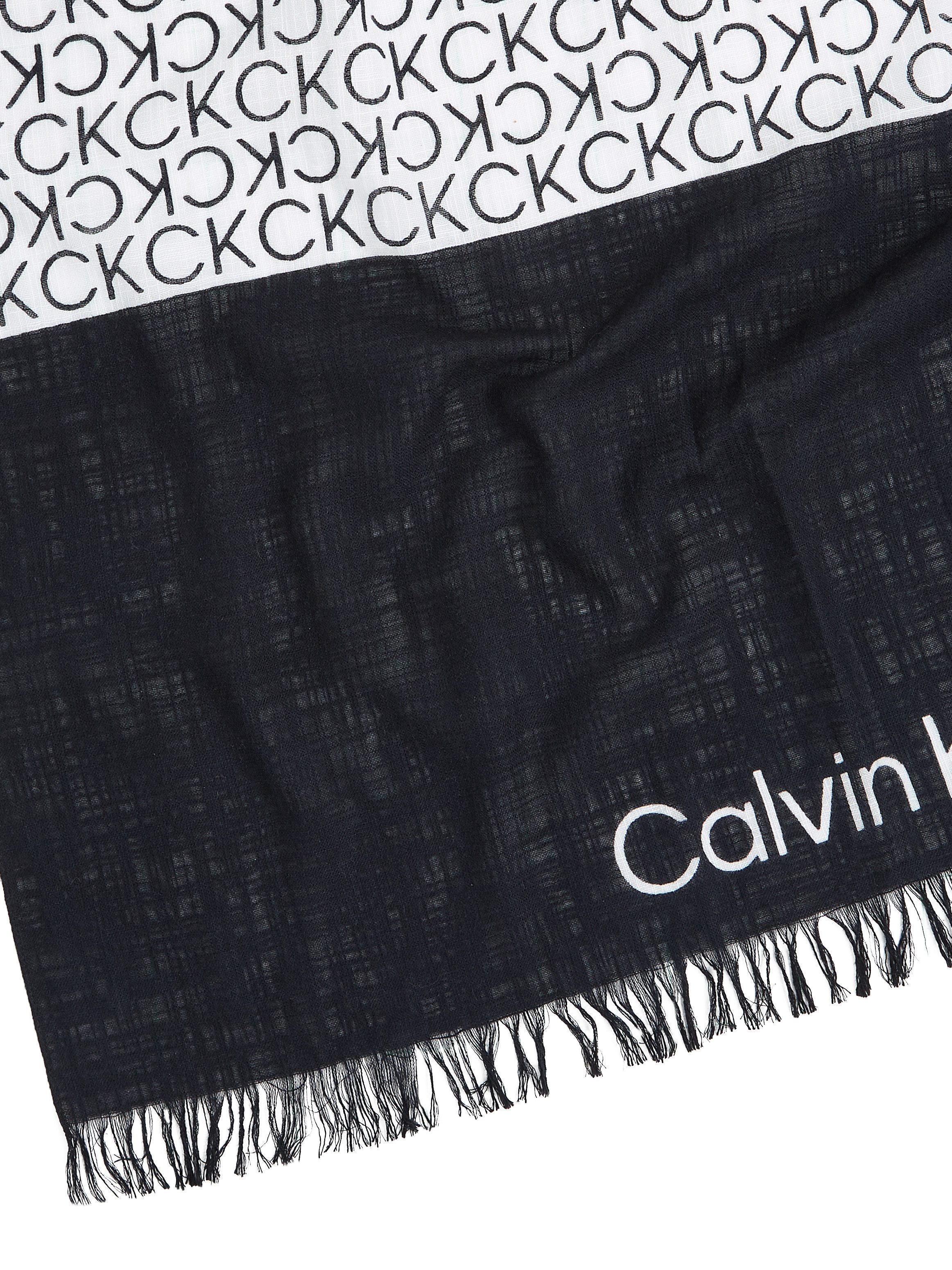 Calvin Klein Sjaal MONOGRAM COTTON GAUZE STOLE