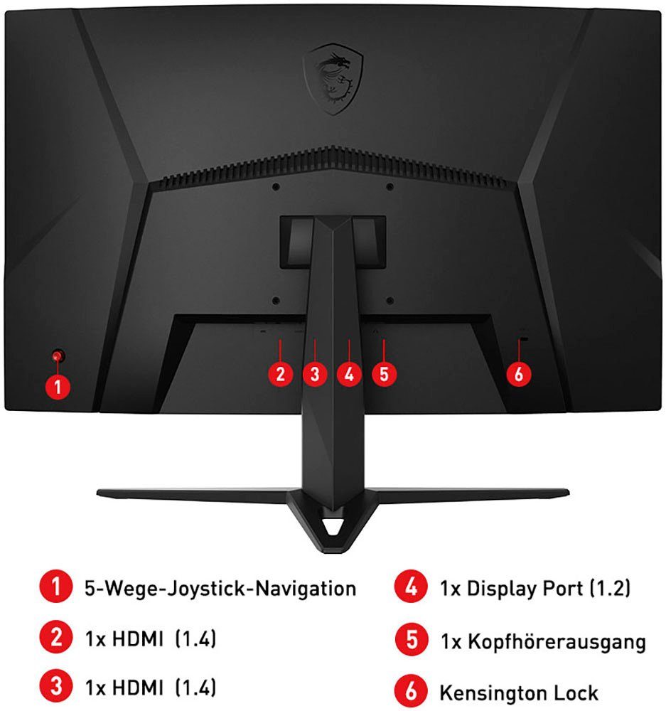 MSI Curved-gaming-ledscherm Optix G24C6P, 60 cm / 24", Full HD