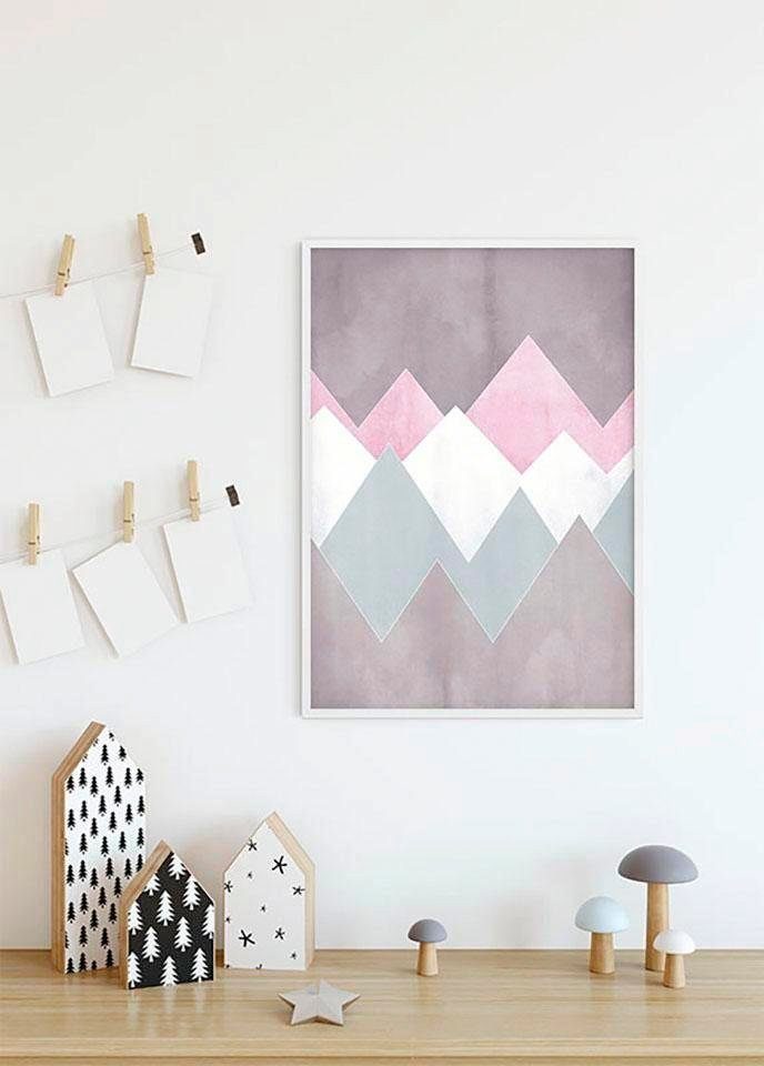 Komar Wanddecoratie Sunrise Mountain Gentle Wanddecoratie - zonder lijst (1 stuk)