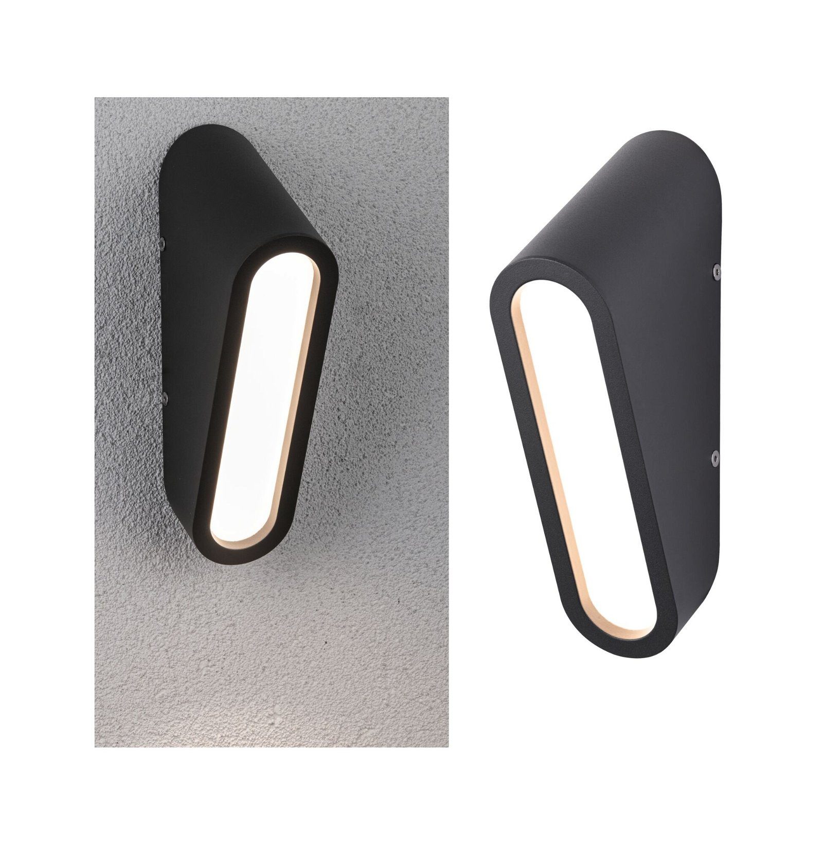 Paulmann Led-wandlamp voor buiten Cliff IP44 64x116mm 3000K 9,5W 300lm 230V antraciet aluminium (1 stuk)