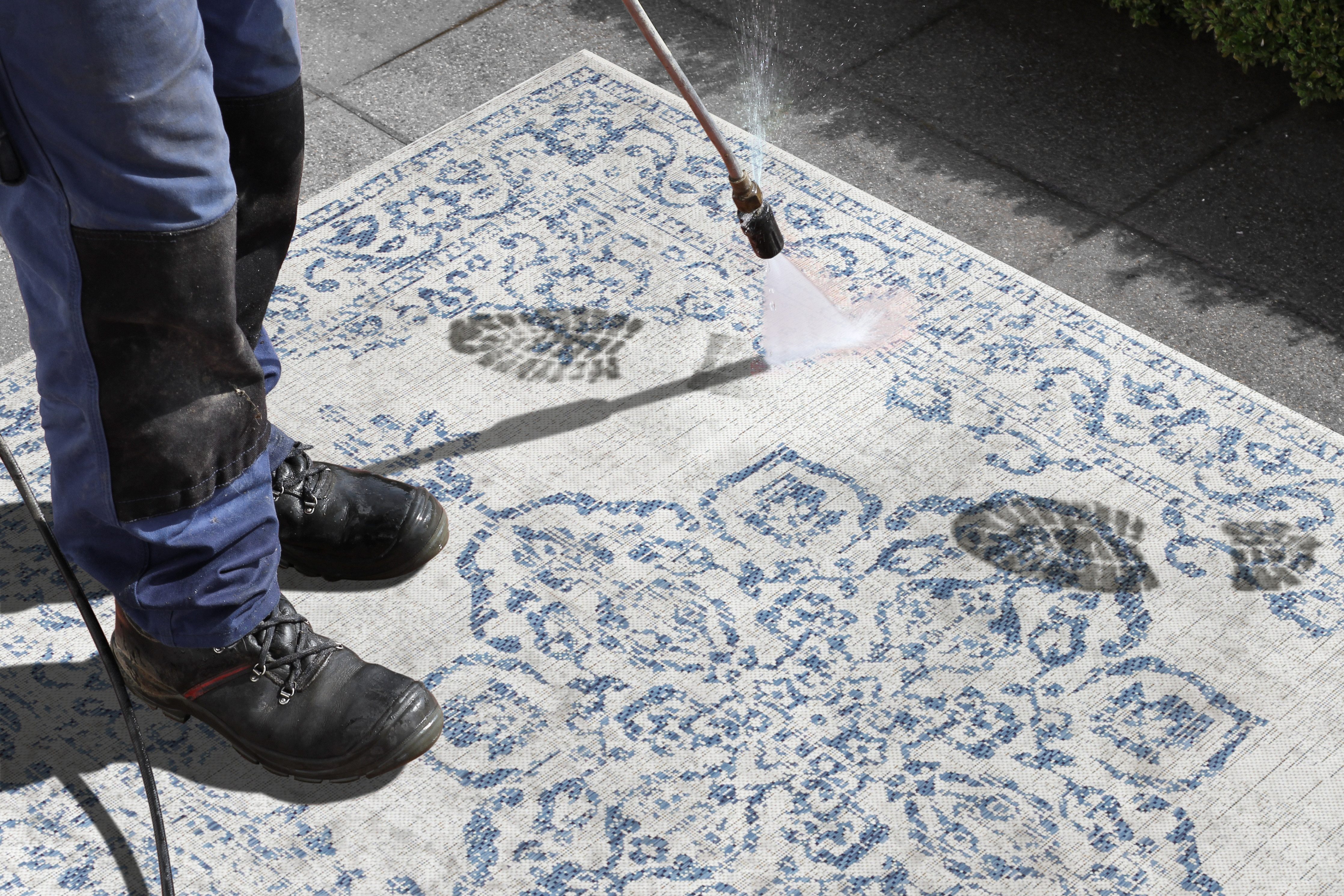 NORTHRUGS Vloerkleed Tilos In- & outdoor, korte pool, oriëntaals, vintage, woonkamer, tuin