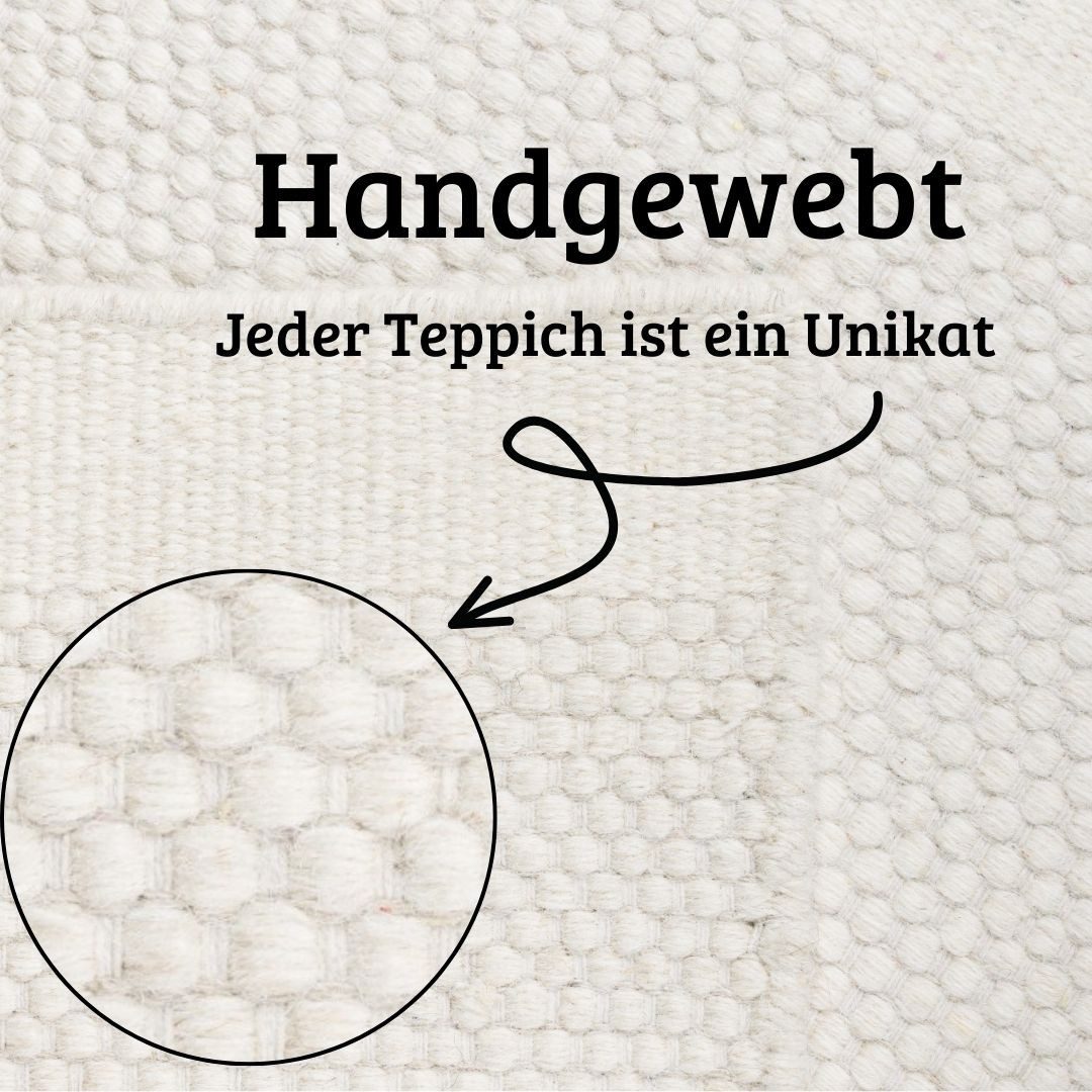 my home Set slaapkamerkleedjes Wolldroom puur Omkeerbaar tapijt, handgeweven, uni-kleuren, 100% wol, woonkamer