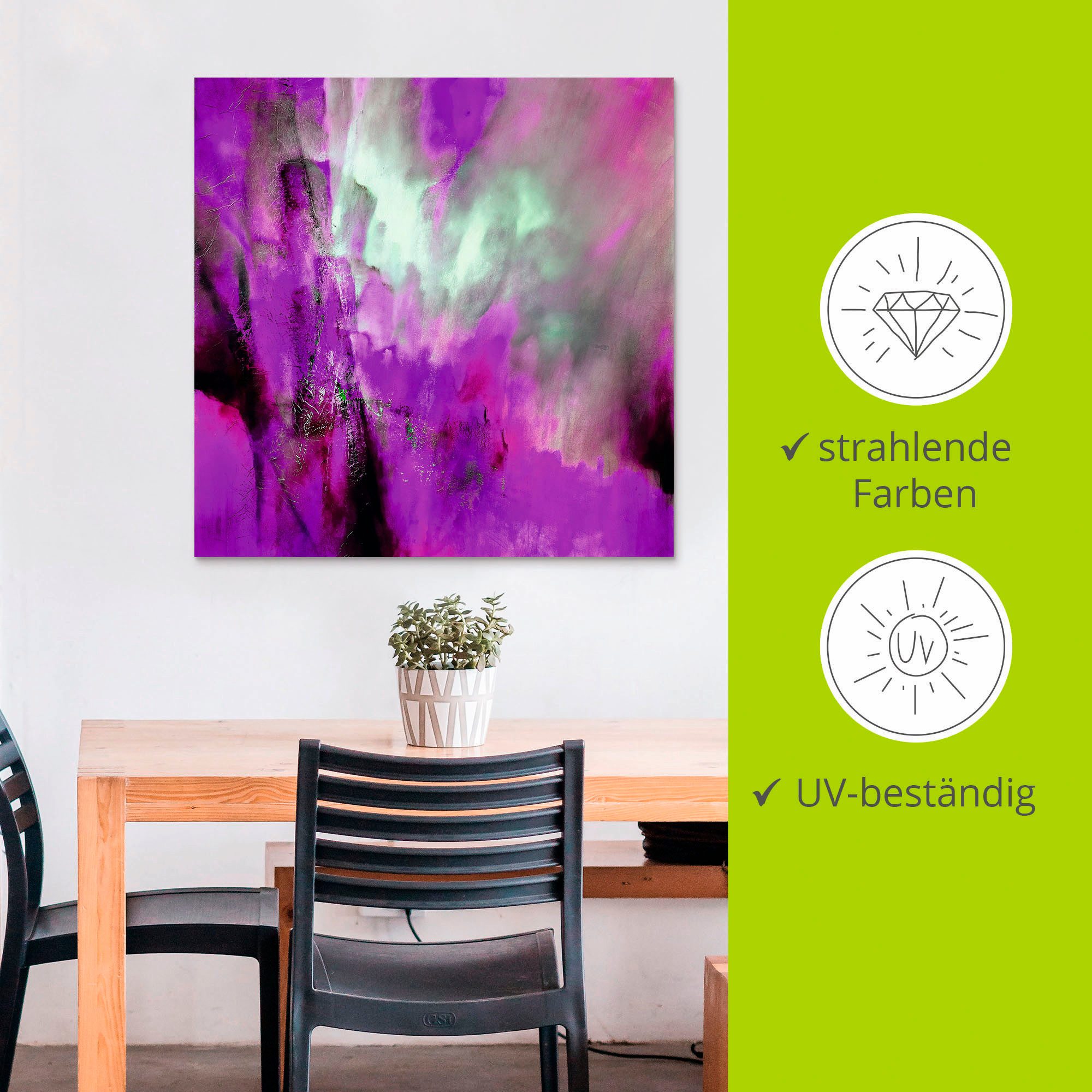 Artland Artprint Roze licht als artprint van aluminium, artprint voor buiten, artprint op linnen, poster in verschillende maten. maten