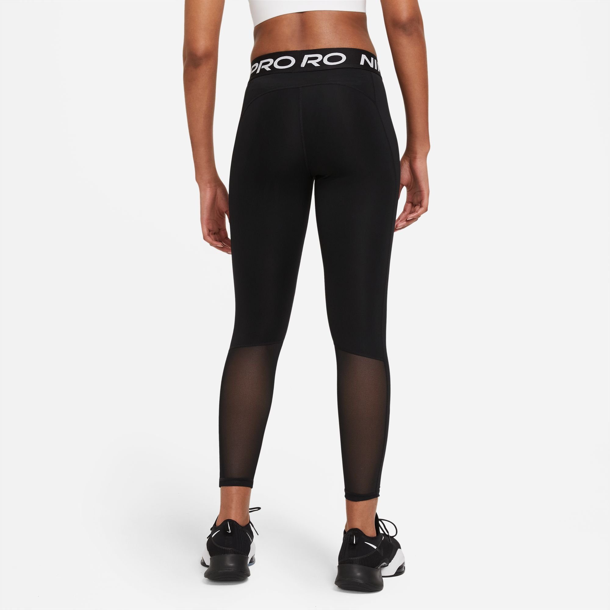 Nike Trainingstights PRO WOMEN'S MID-RISE MESH-PANELED LEGGINGS