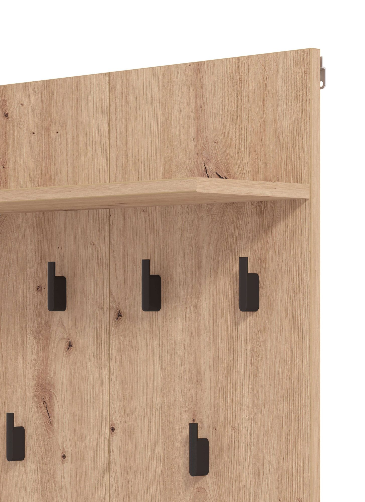 INOSIGN Halmeubelset Landes, halmeubelen, breedte 189 cm, in artisan eik met strepen (set, 5-st) incl. 2 kasten, zitbank, garderobe paneel en spiegel (complete set, 5-delig)