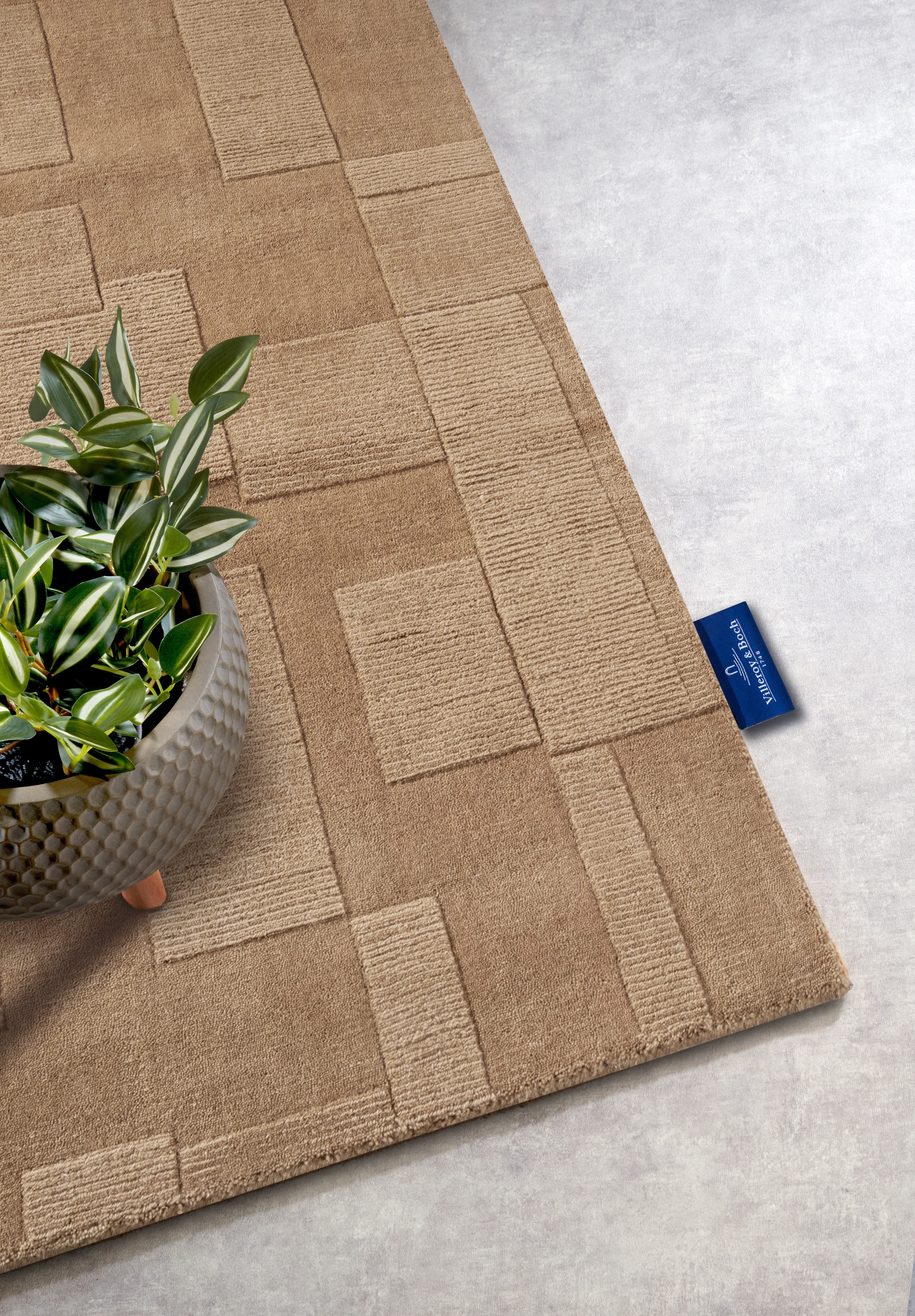 Villeroy & Boch Wollen kleed Wilhelmine Loper, handgeweven, wol, natuur, woonkamer, geometrie, boho