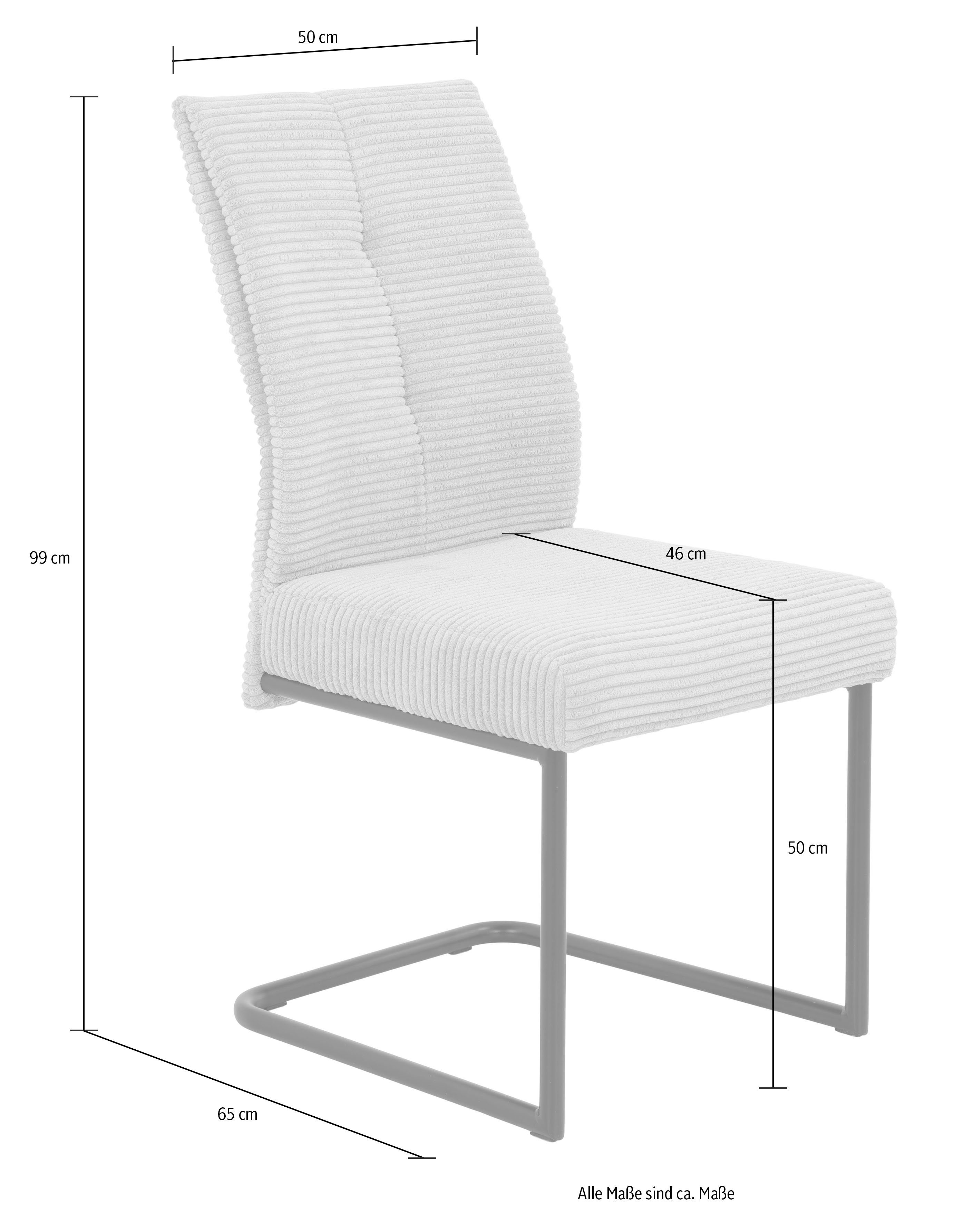 HELA Eetkamerstoel DAGMAR Stoel met comfortabele bekleding met binnenvering, ribfluwelen bekleding