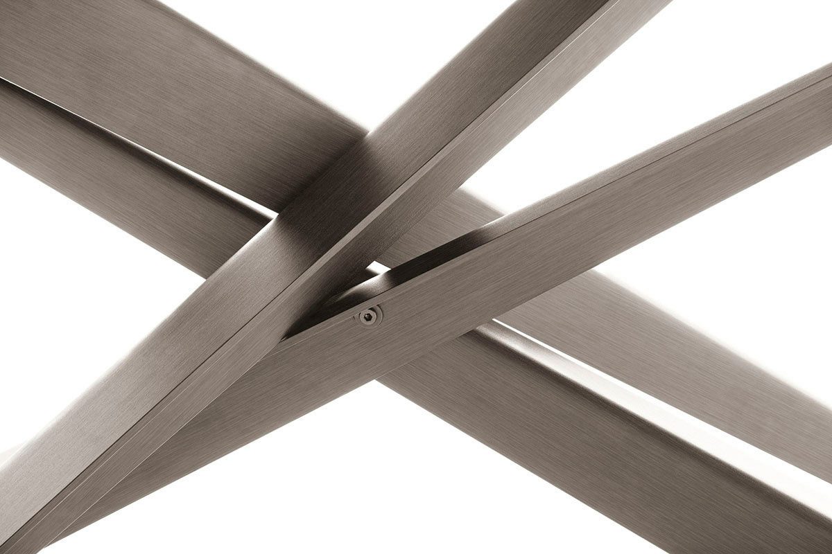 MCA furniture Eettafel TESERO uitschuifbare tafel 200-300 cm Keramiek, roestvrij staal, marmer-look, uittrekbaar, belastbaar tot 100 kg, 10-12 personen