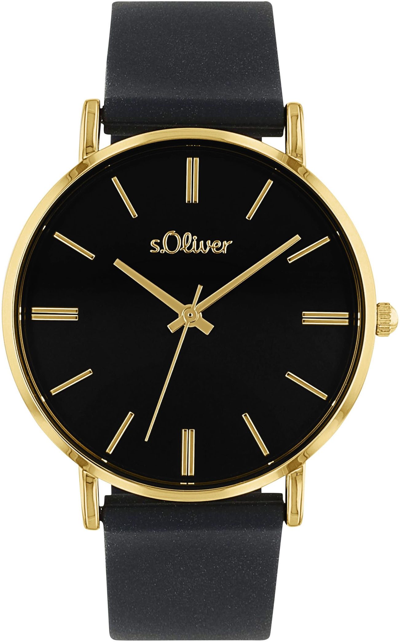 s.Oliver Kwartshorloge Horloge, dameshorloge, analoog, siliconen band