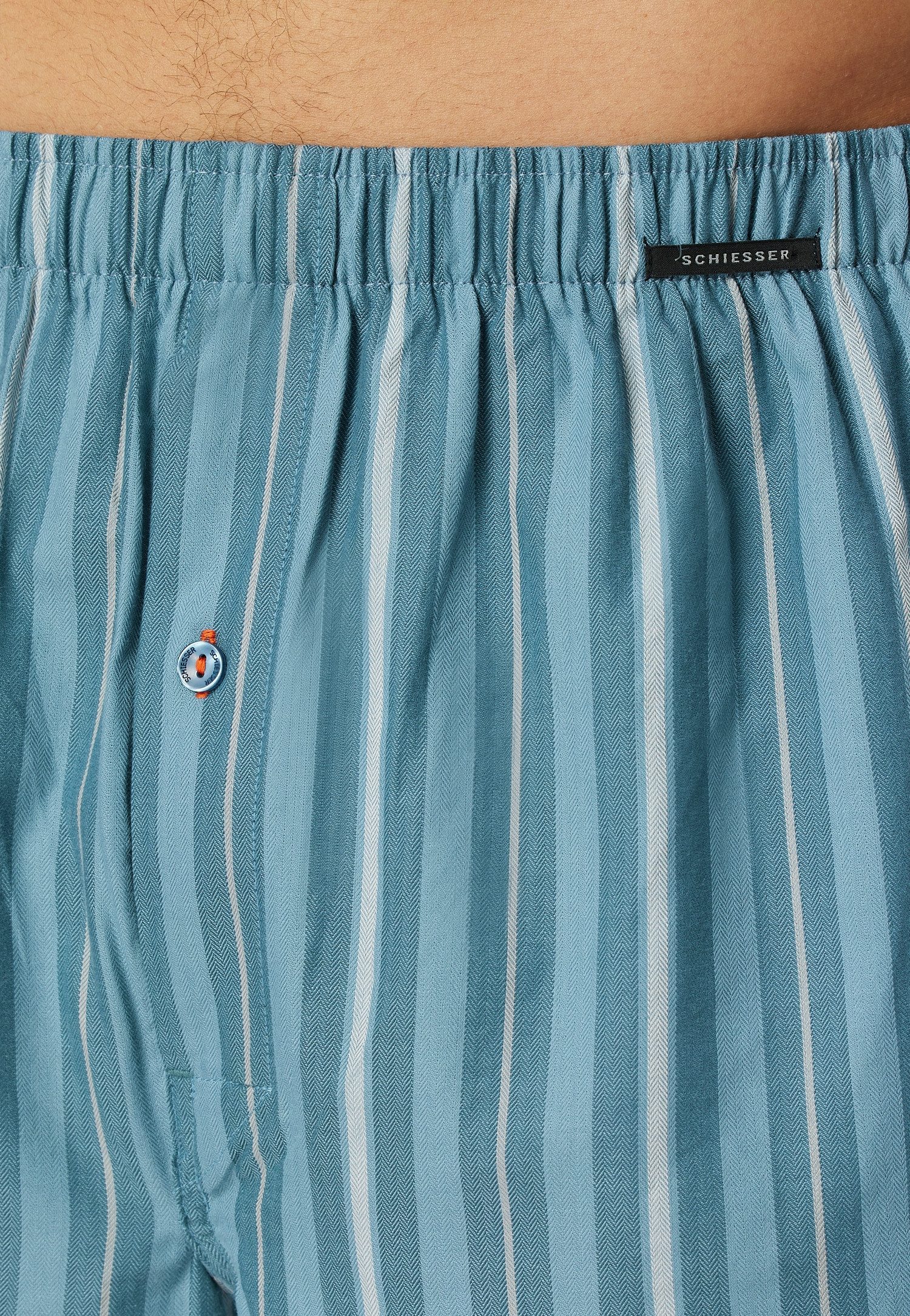 Schiesser Geweven boxershort Boxershorts Multipacks met functionele knoopsluiting en zichtbare knop (2 stuks Set van 2)