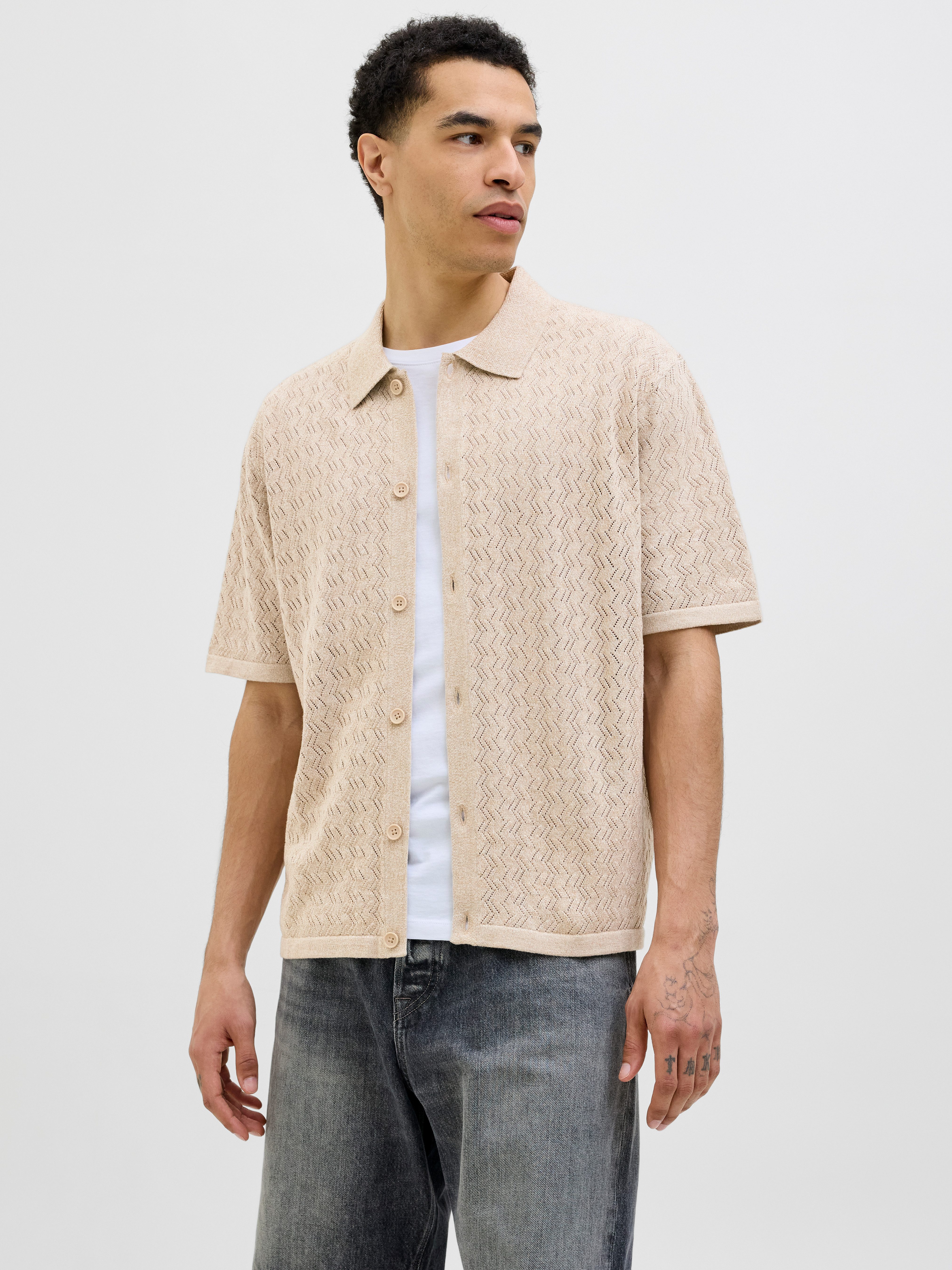 Jack & Jones Trui met polokraag JORTYLER KNIT SS POLO SN