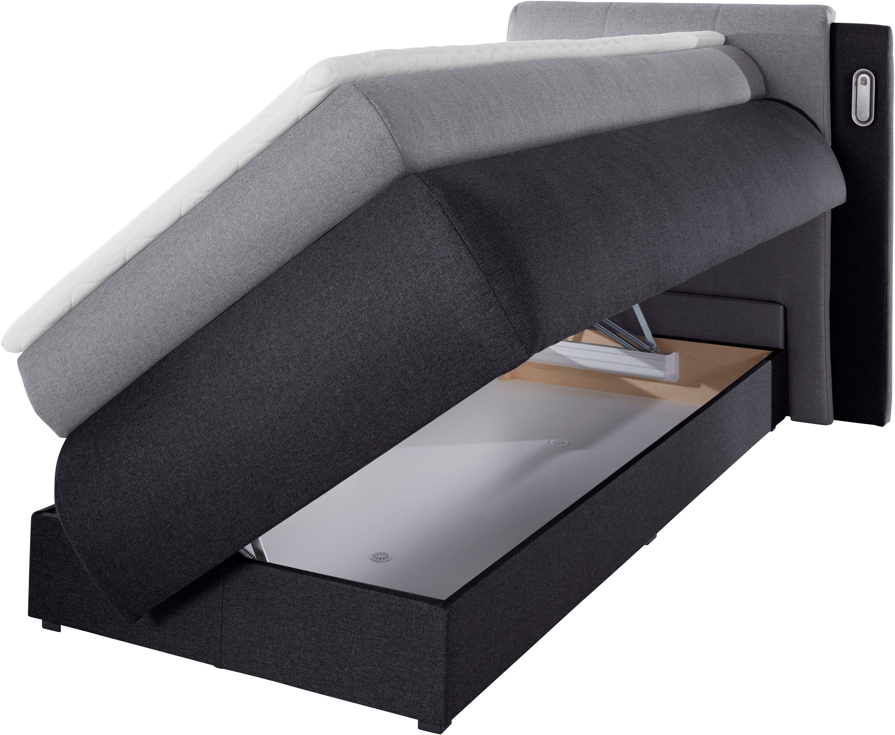 COLLECTION AB Boxspring Borna inclusief bedkist, ledverlichting en topmatras