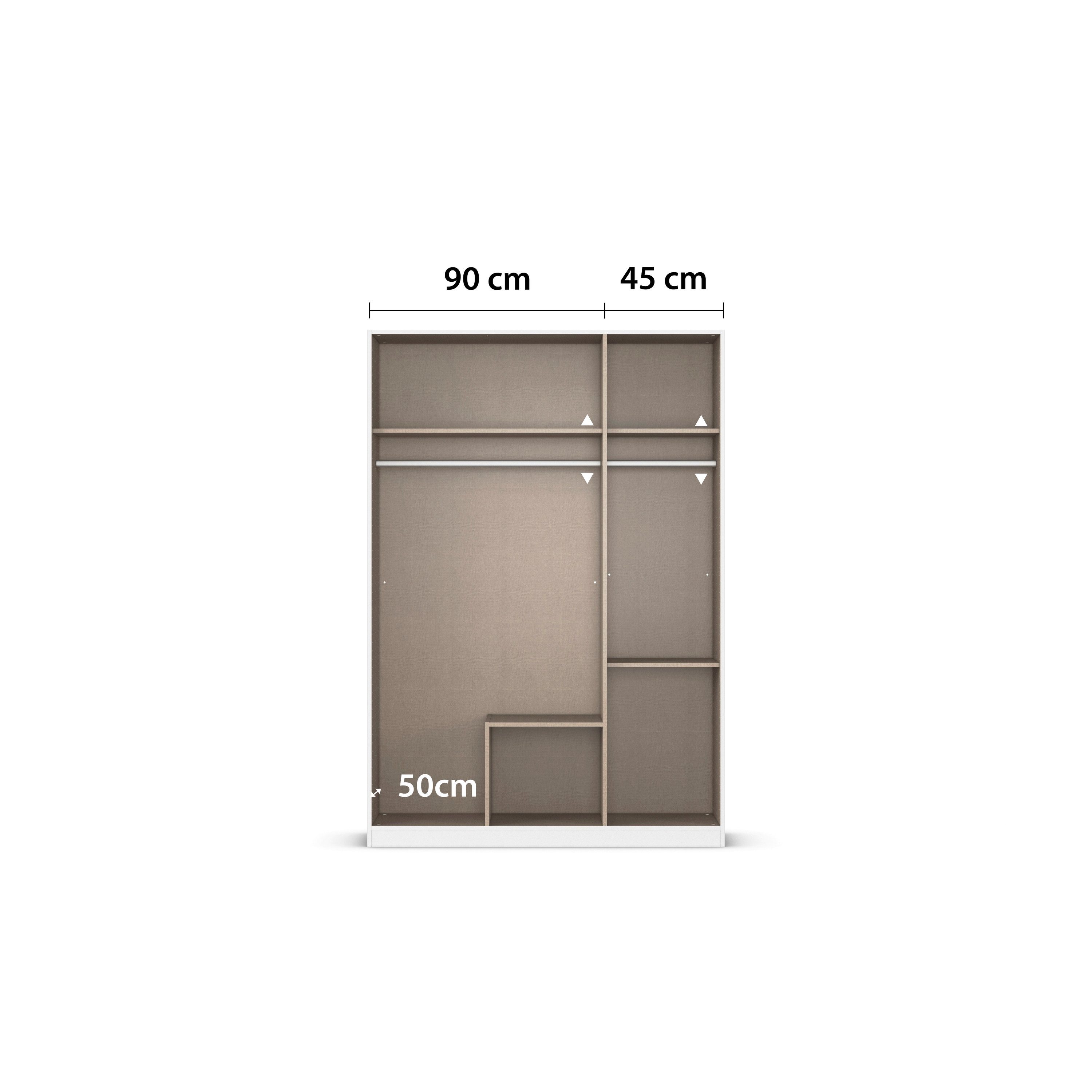 rauch Draaideurkast Kledingkast garderobe KREFELD optioneel met spiegel met 3 greepvarianten, incl. praktische lades made in germany