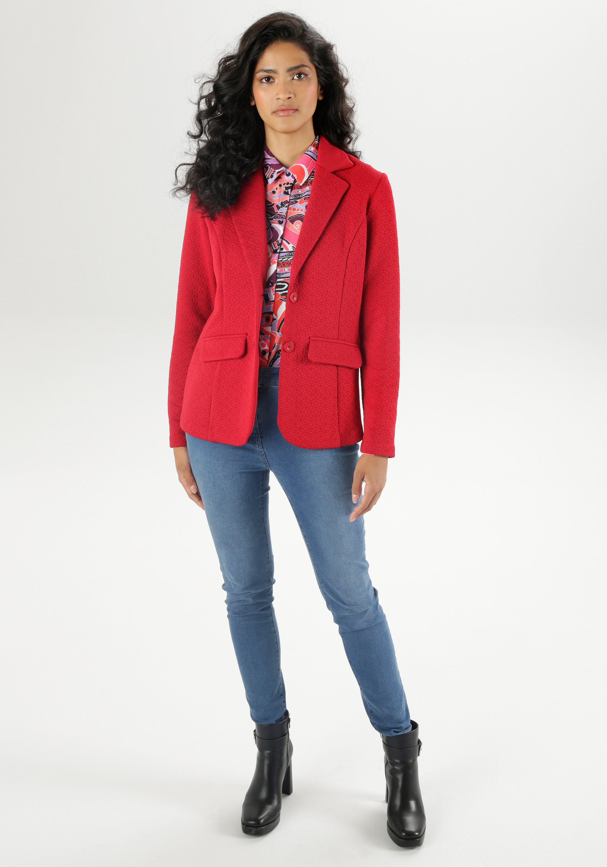 Aniston SELECTED Jerseyblazer met structuurmotief