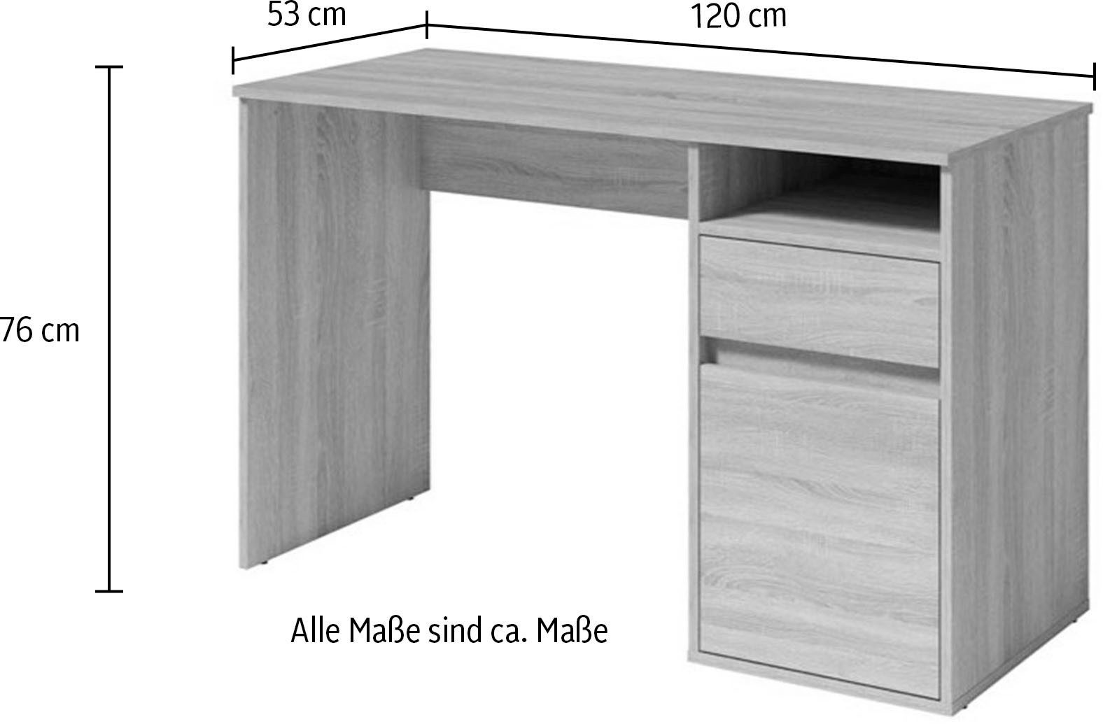 INOSIGN Bureau TINSLEY met lade en deur, breedte 120 x 53 cm