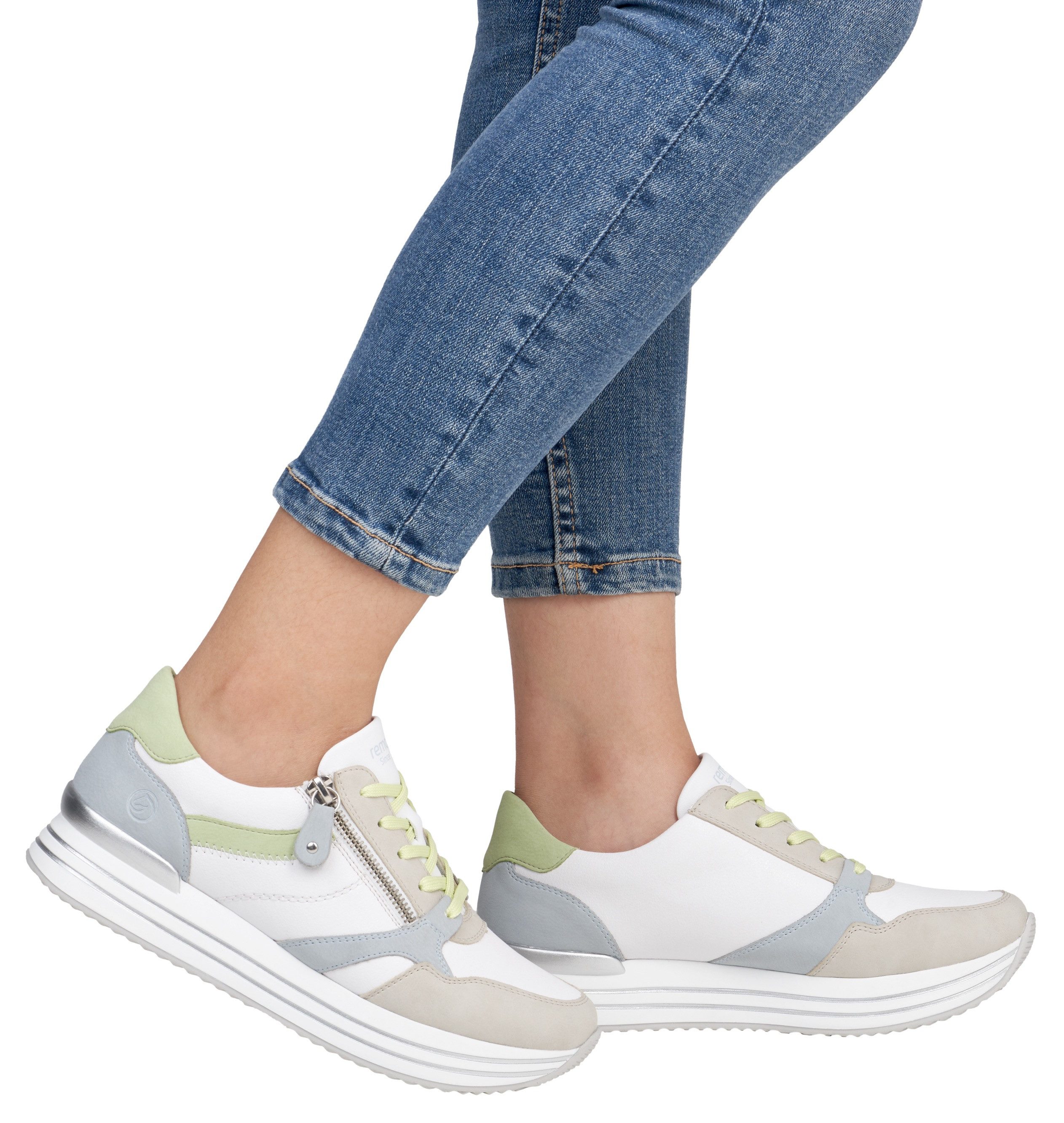 Remonte Plateausneakers vrijetijdsschoen, lage schoen, veterschoen met losse zachte inlegzool