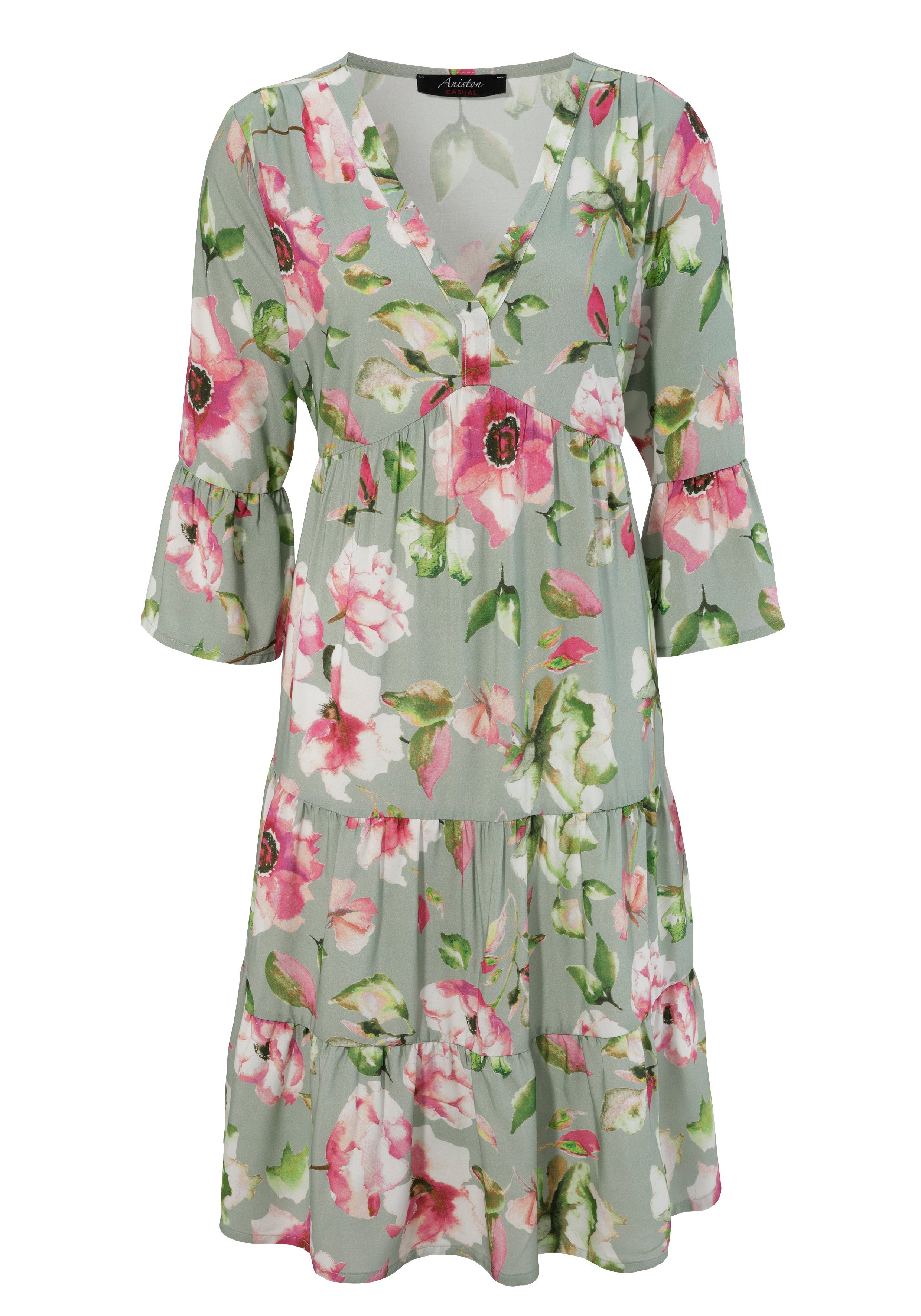 Aniston CASUAL Tuniekjurk met fantasievolle bloemenprint