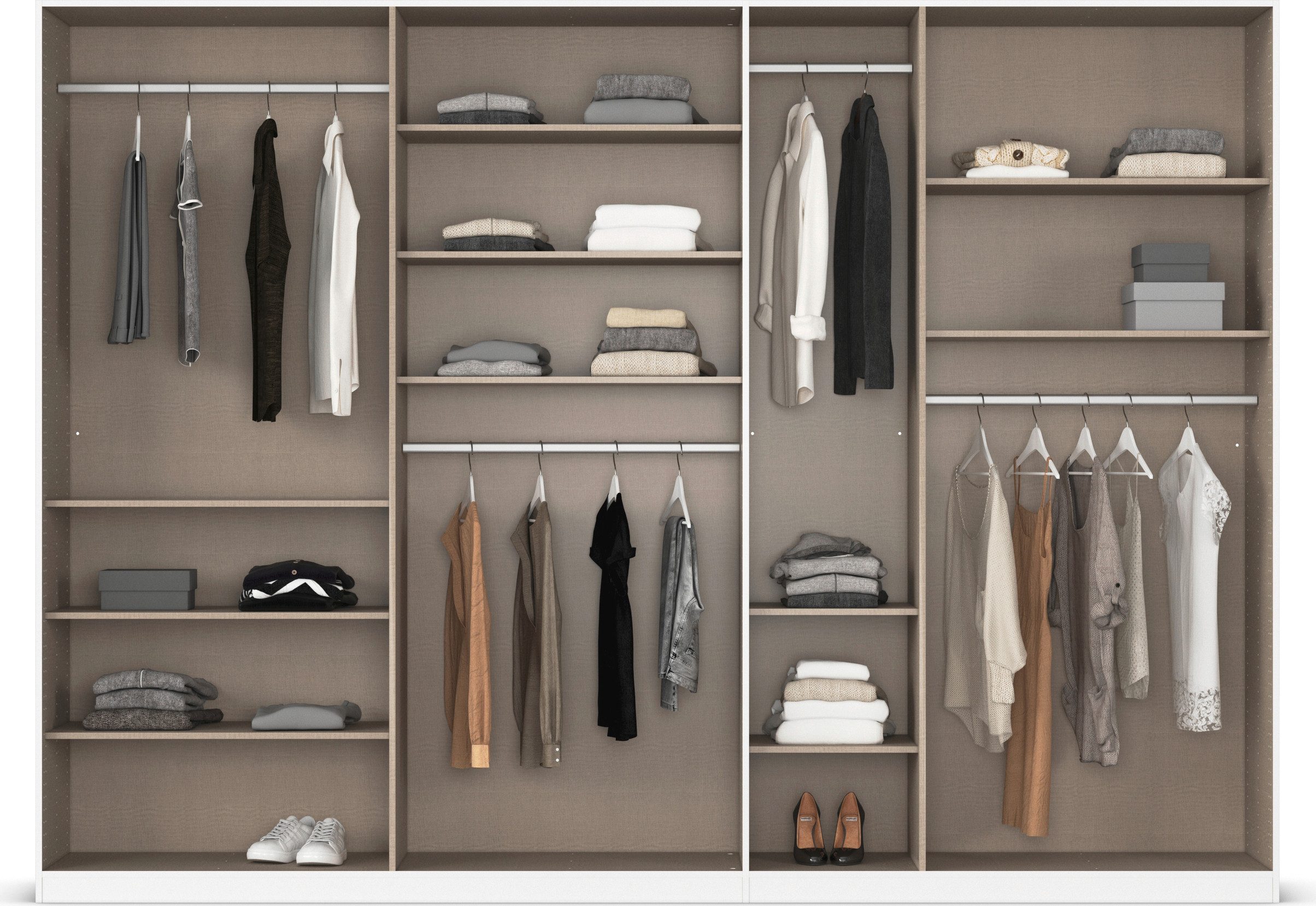 rauch Draaideurkast Kledingkasten kast garderobe AGORDO met glazen front doordachte binnenuitrusting, in 6 breedtes en 2 hoogtes made in germany
