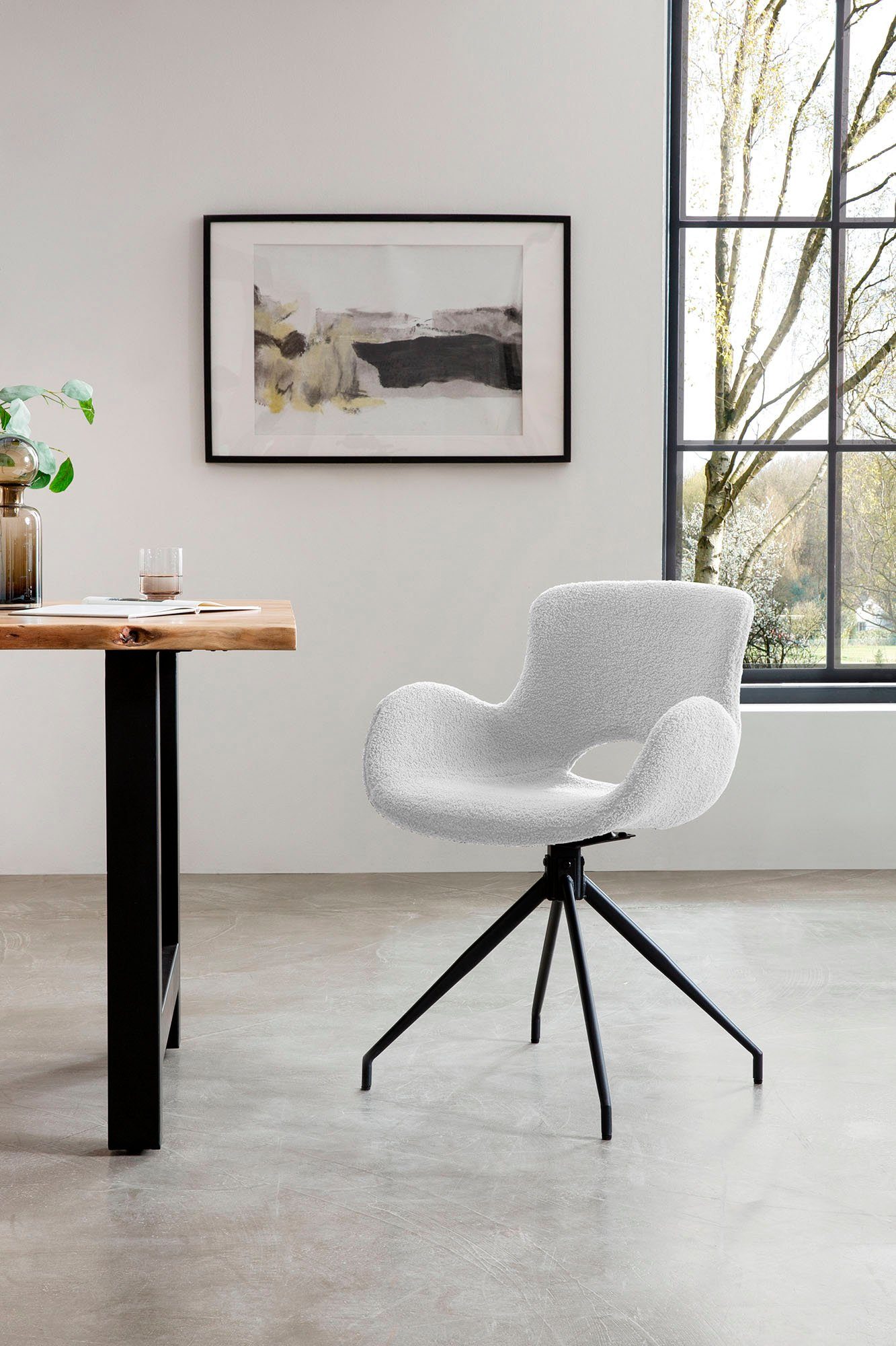SalesFever Eetkamerstoel 180° draaiplaat onder de zitting, met rug cut-out