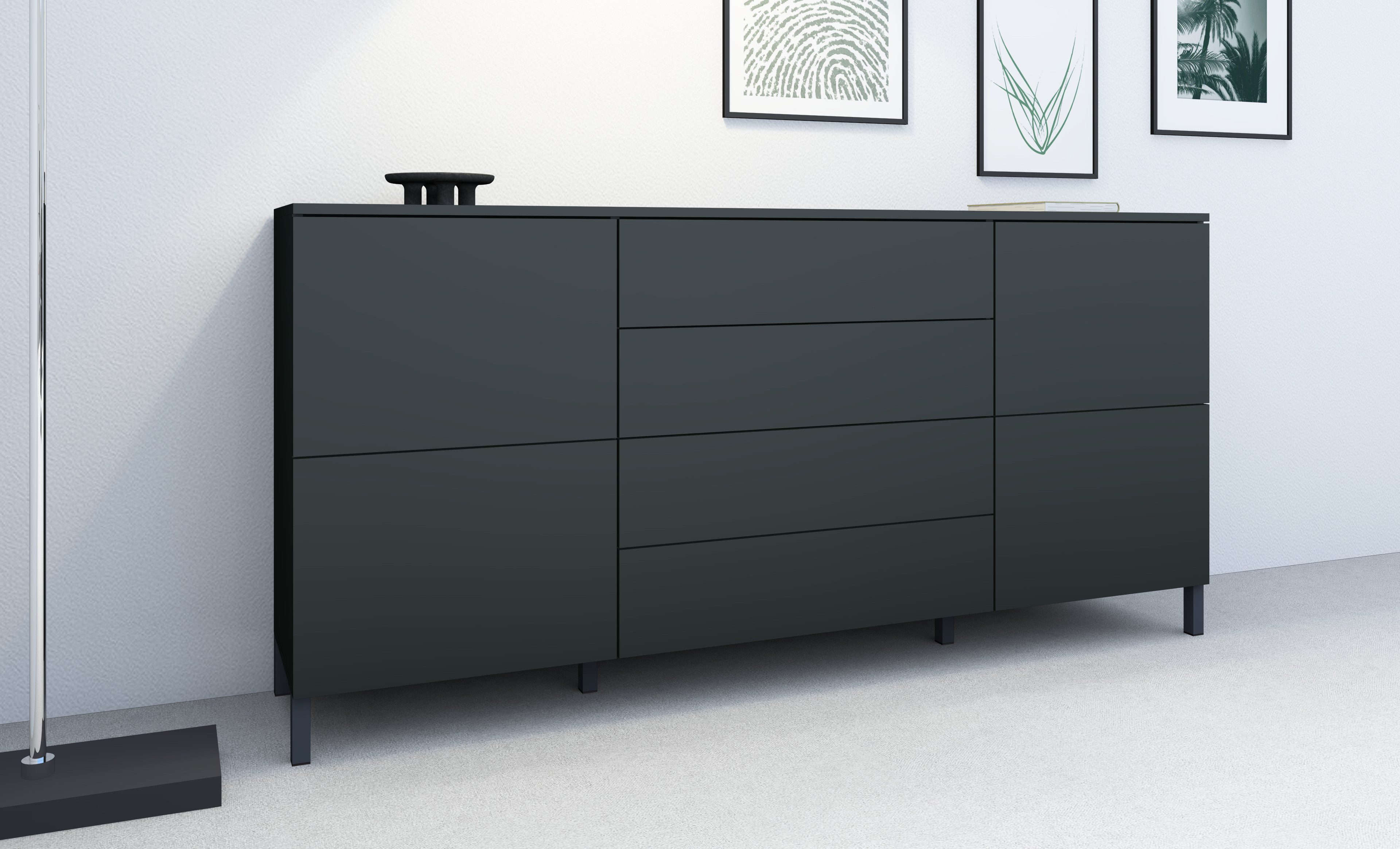 borchardt Möbel Kast Haama Breedte 166 cm dressoirs zwart