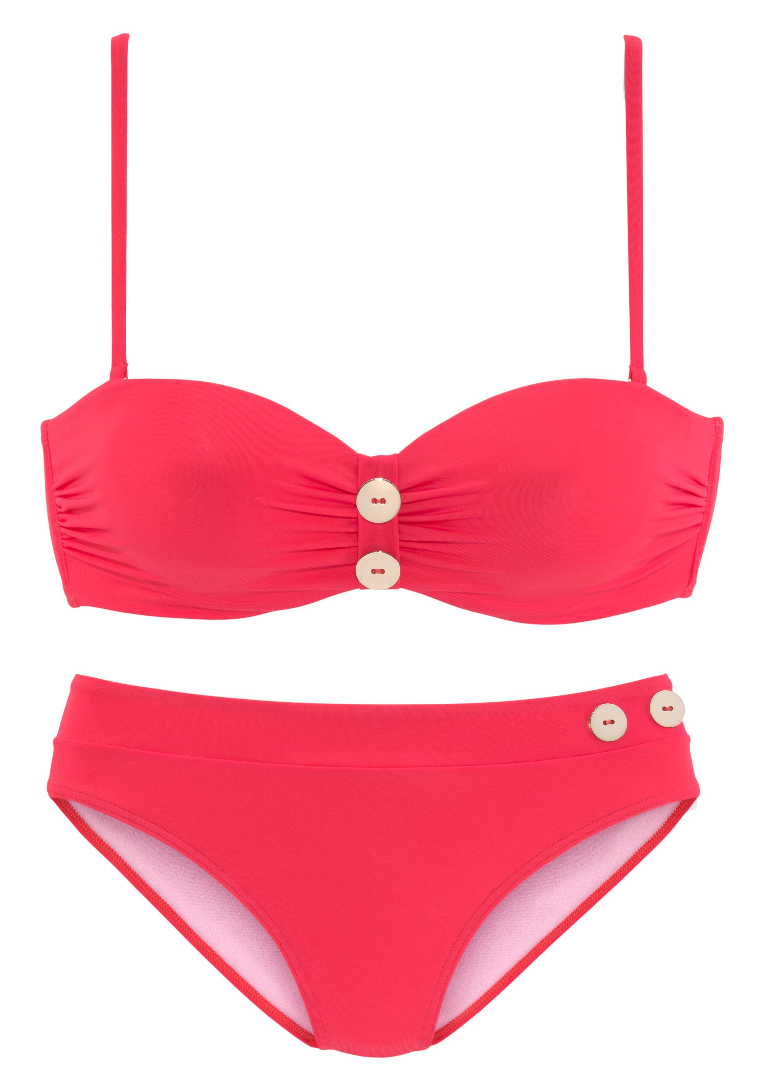 Vivance Beugelbikini in bandeaumodel met edele sierknopen