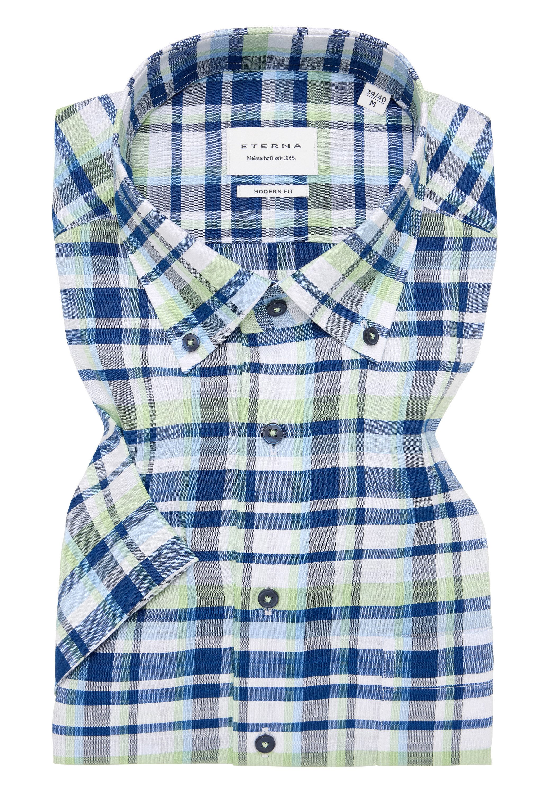 Eterna Overhemd met korte mouwen MODERN FIT EASY IRON (gemakkelijk te strijken)