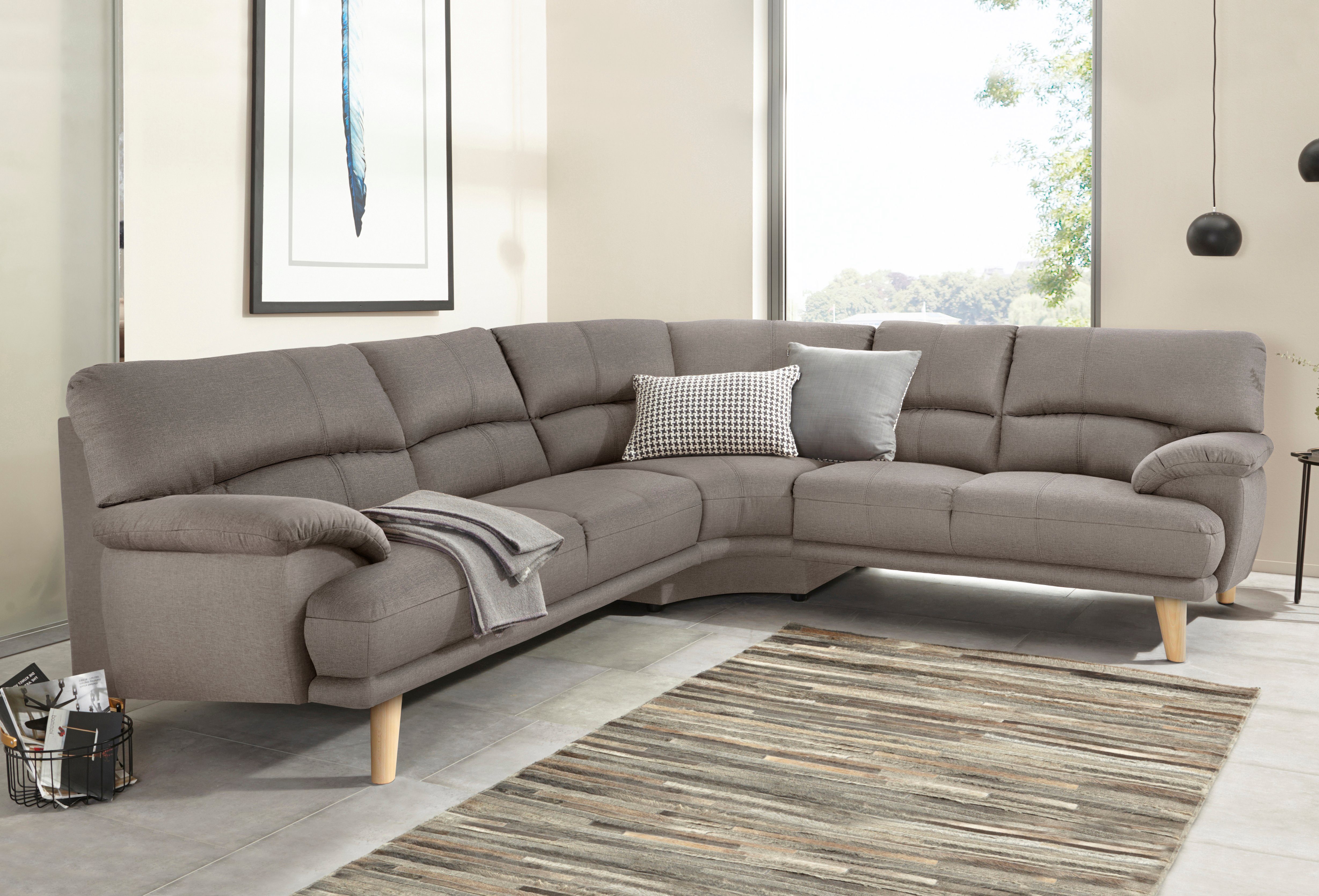 TRENDMANUFAKTUR Hoekbank Cecilia, Italiaans design, modern en comfortabel, L-vorm