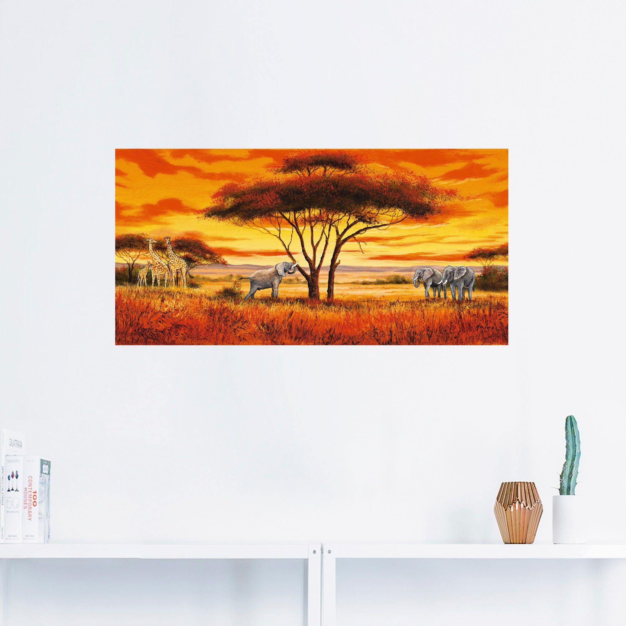 Artland Artprint Afrikaans landschap II als artprint van aluminium, artprint op linnen, muursticker, verschillende maten